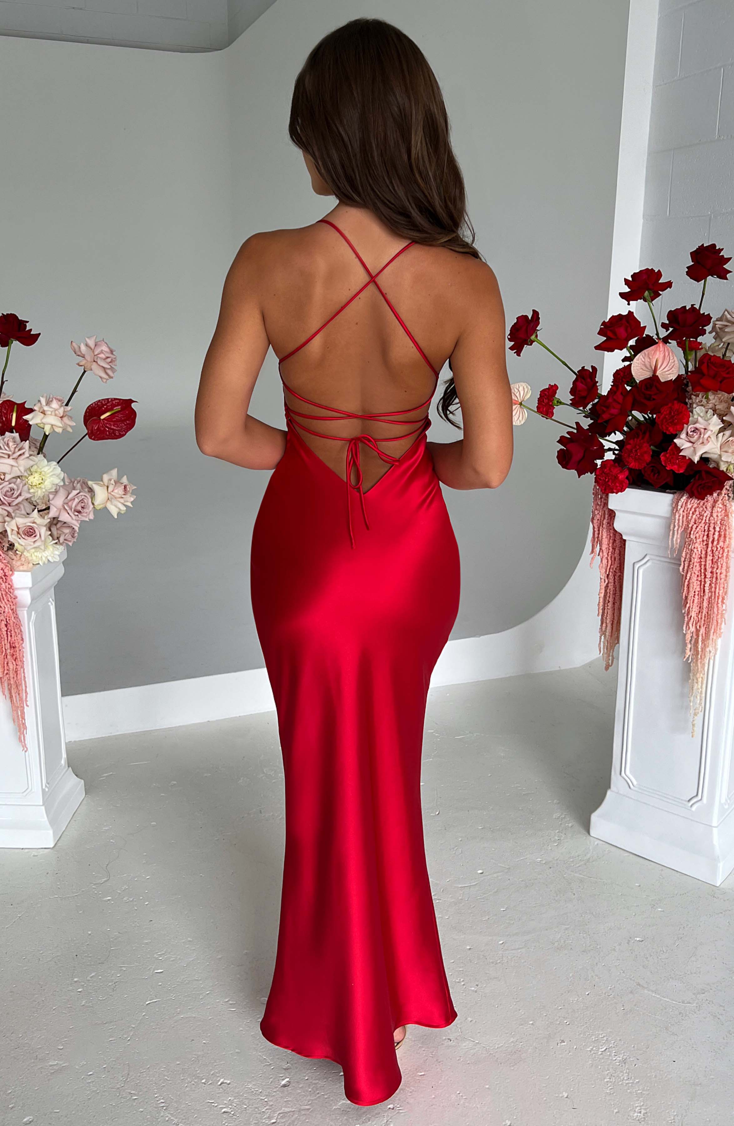 Malika Kırmızı Maxi Elbise