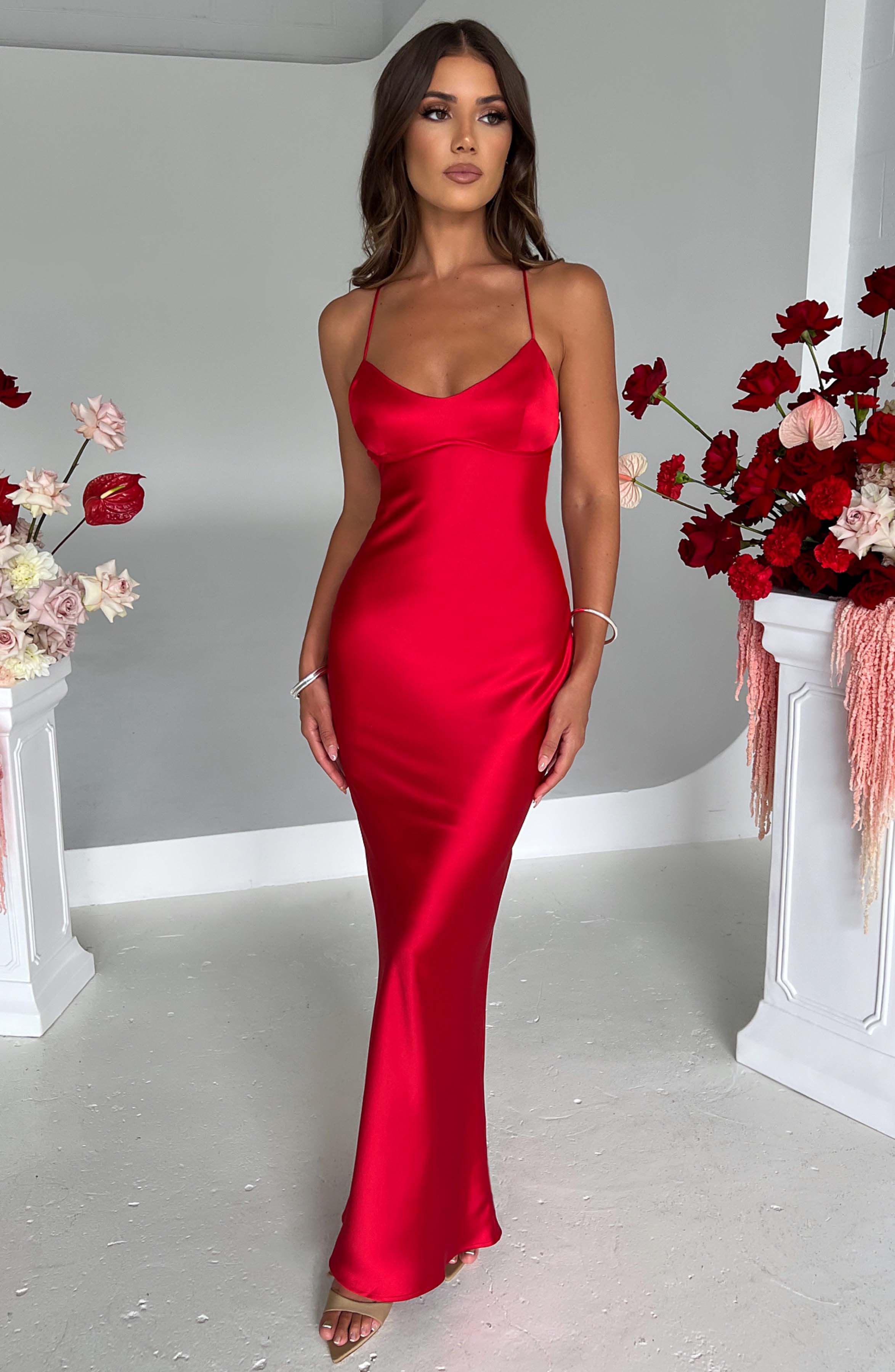 Malika Kırmızı Maxi Elbise