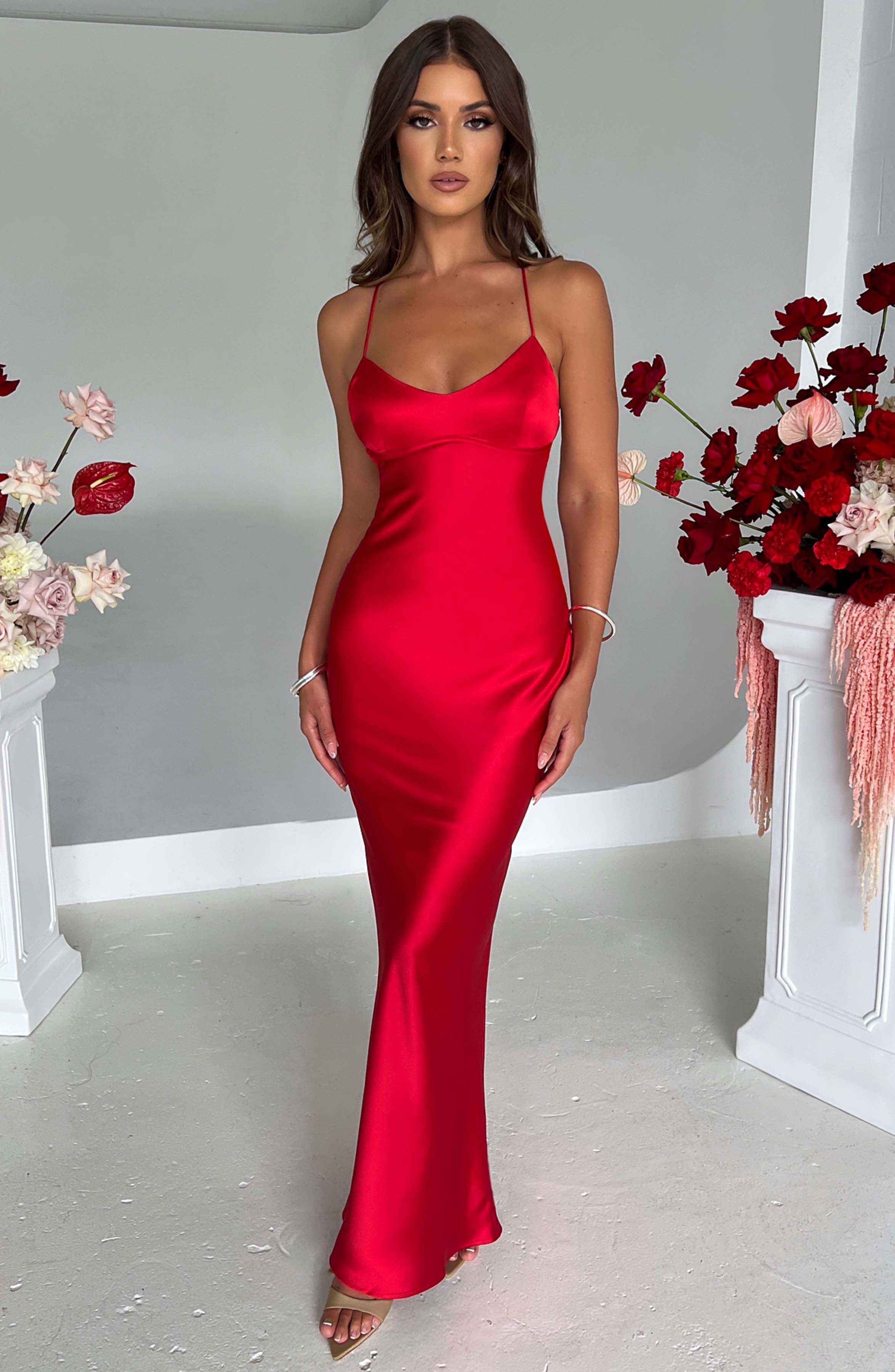 Malika Kırmızı Maxi Elbise