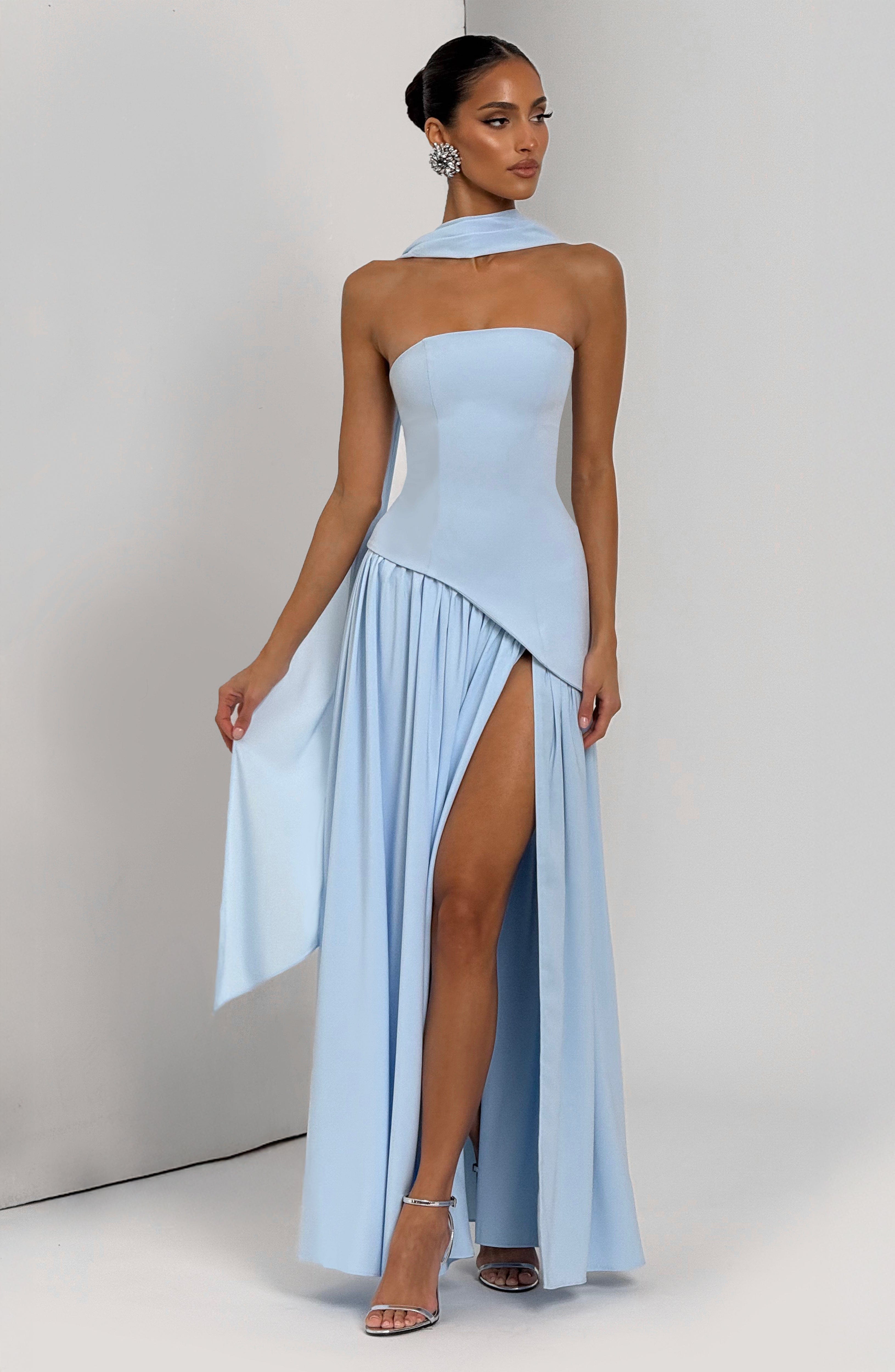Maliyah Maxi Elbise – Bebek Mavisi