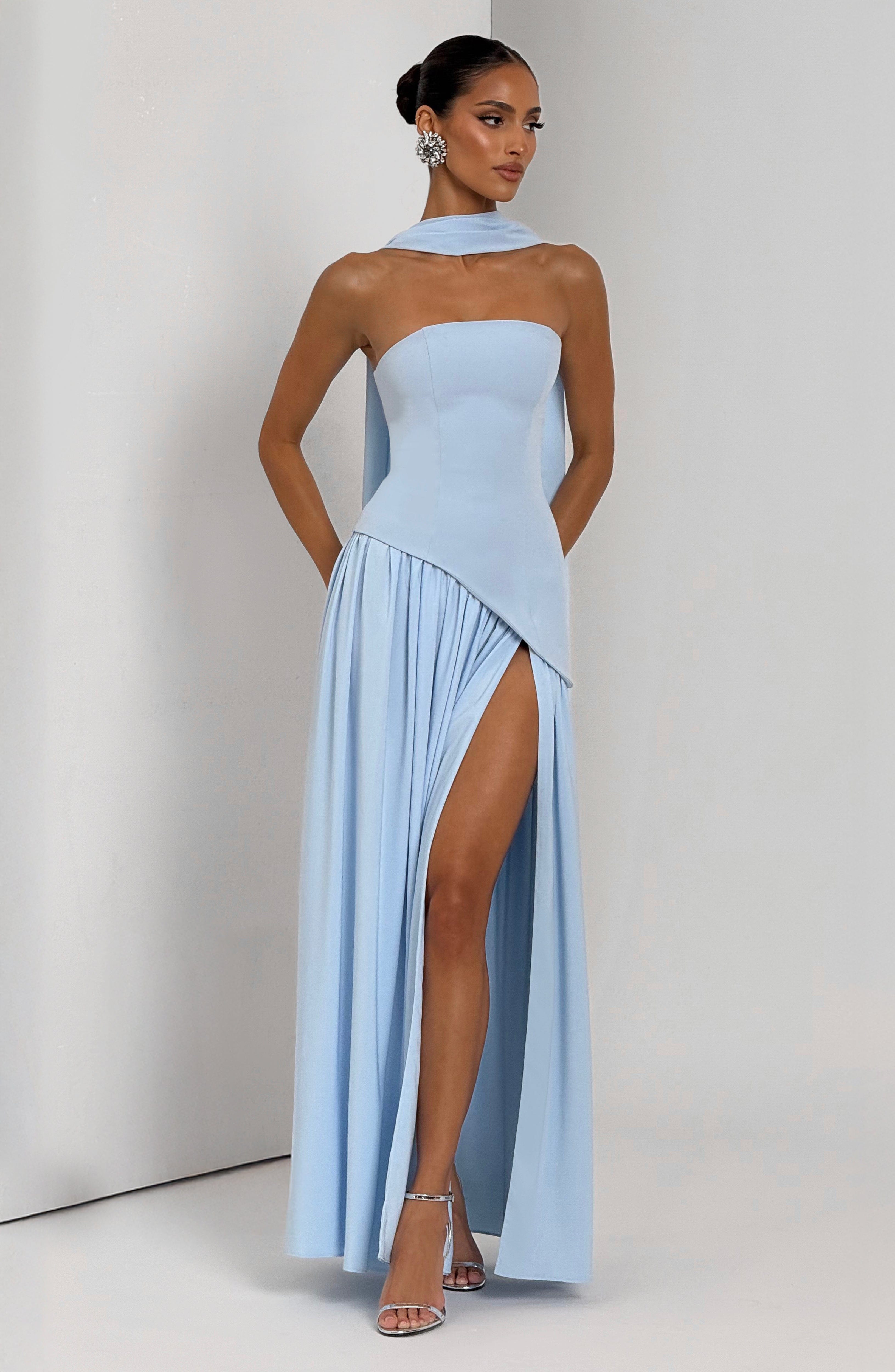 Maliyah Maxi Elbise – Bebek Mavisi