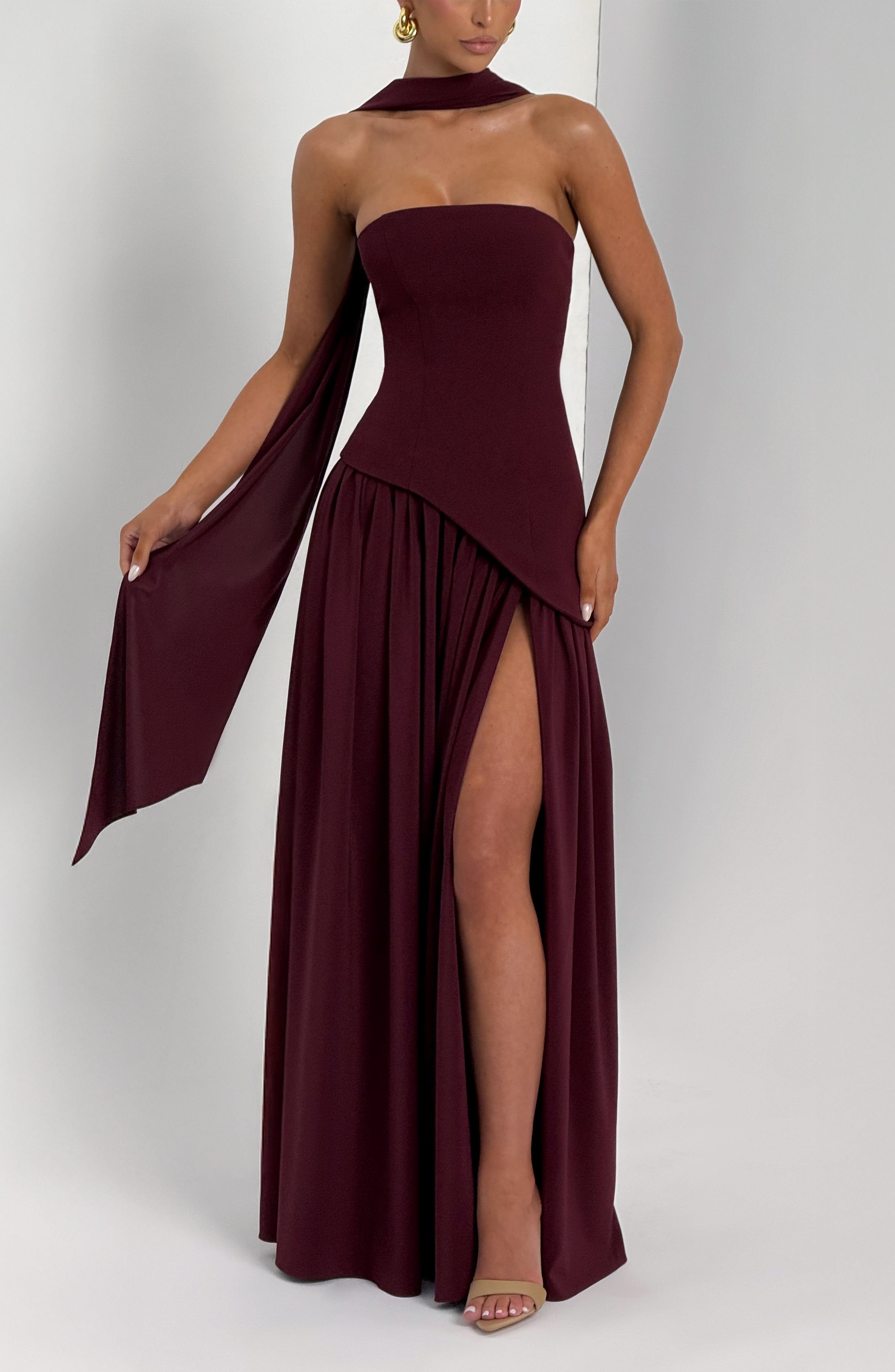 Maliyah Maxi Kiraz Elbise