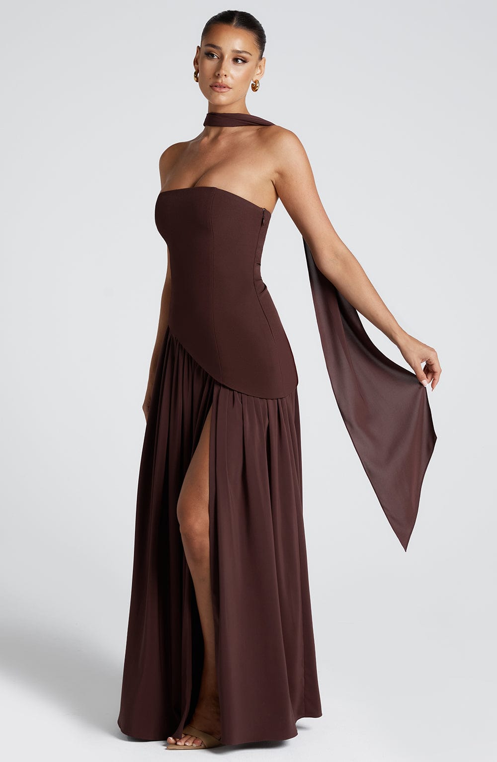 Maliyah Maxi Elbise – Mürdüm Kahve