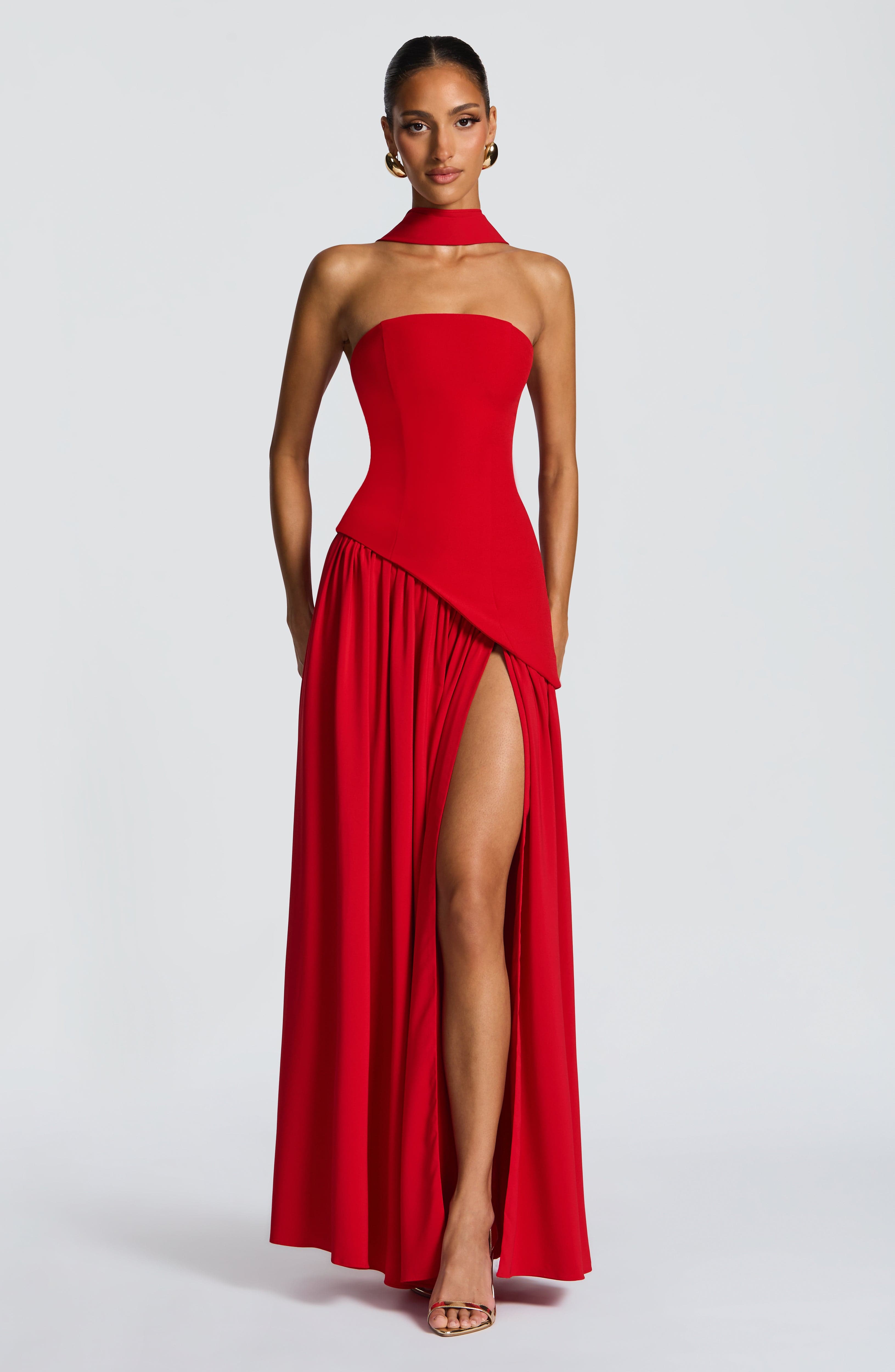 Maliyah Maxi Elbise – Kırmızı