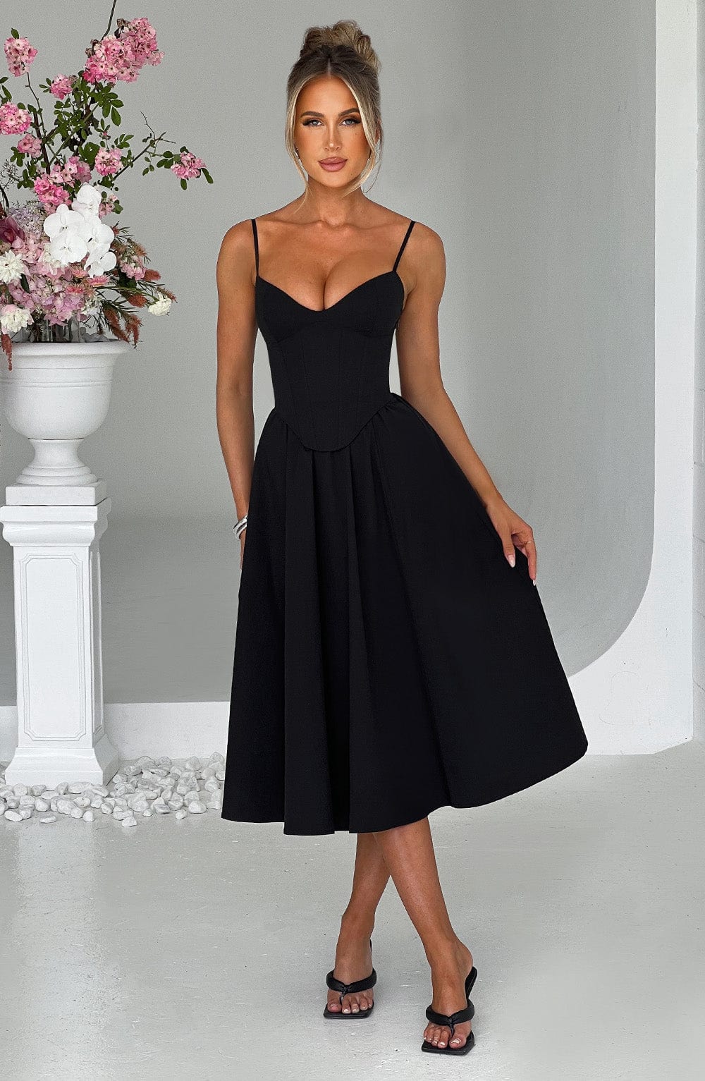Mariella Midi Siyah Elbise