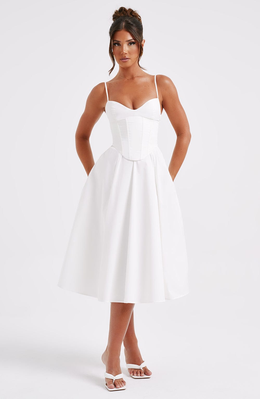 Mariella Midi Krem Elbise