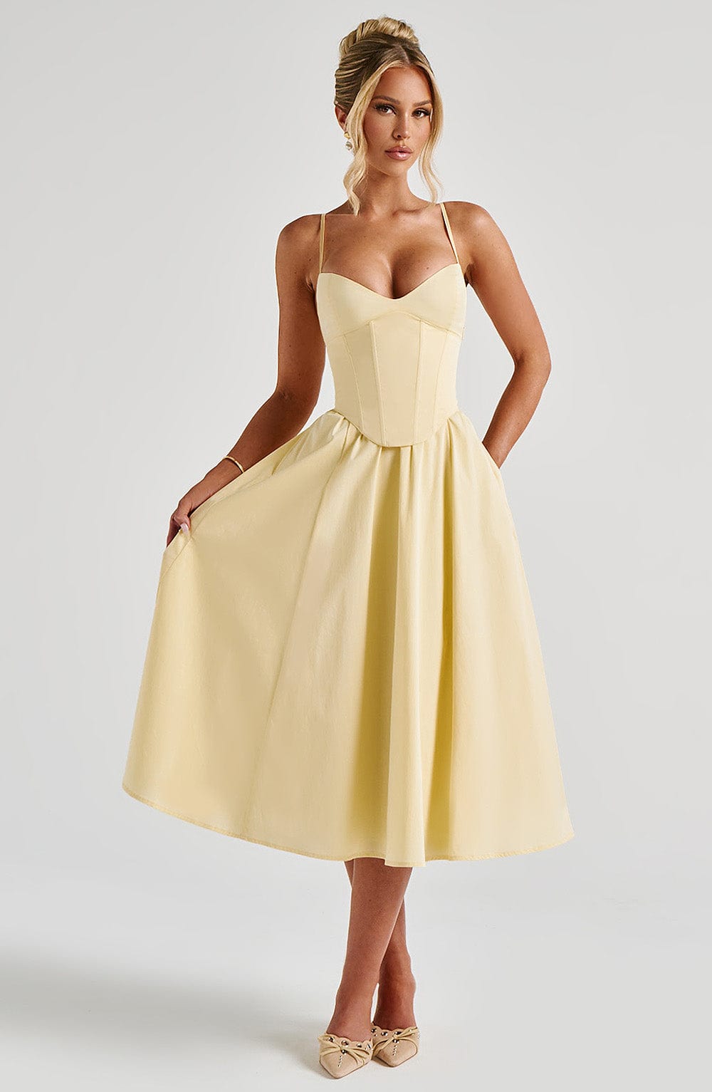 Mariella Limon Midi Elbise