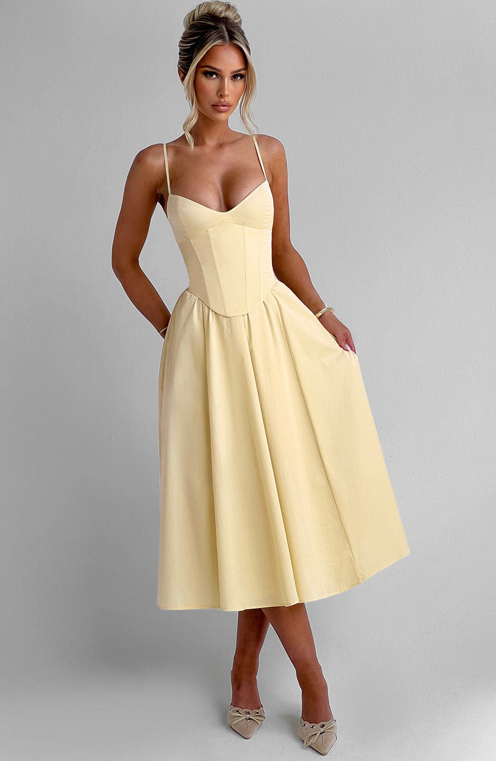 Mariella Limon Midi Elbise
