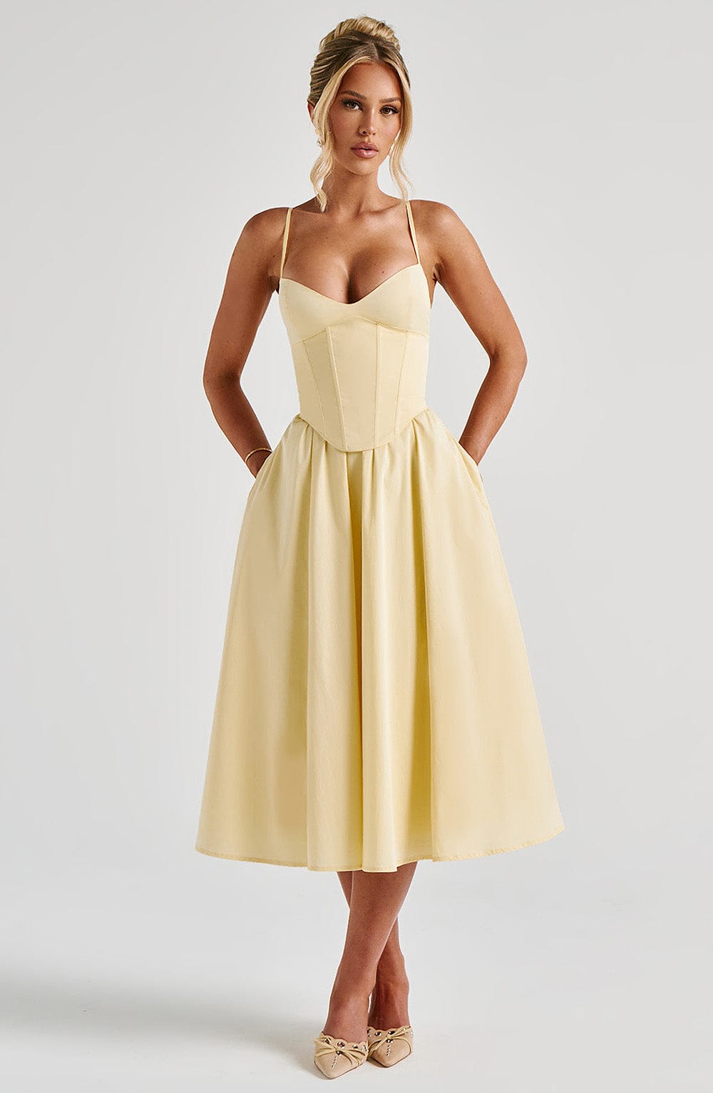 Mariella Limon Midi Elbise