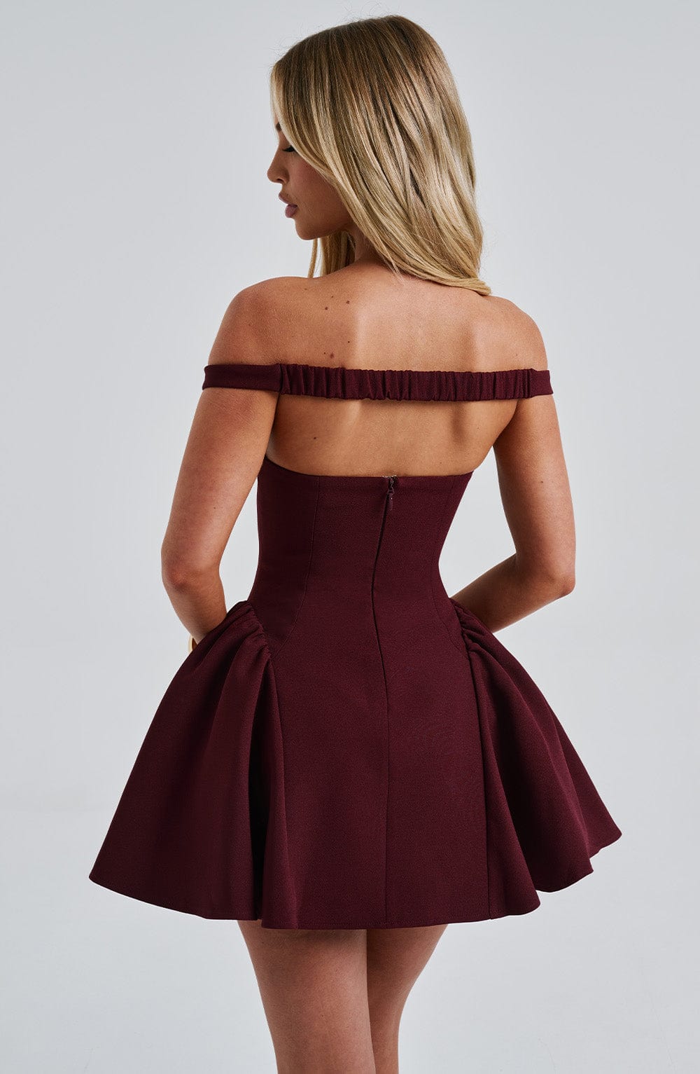Kiraz Vernik Marla Mini Elbise
