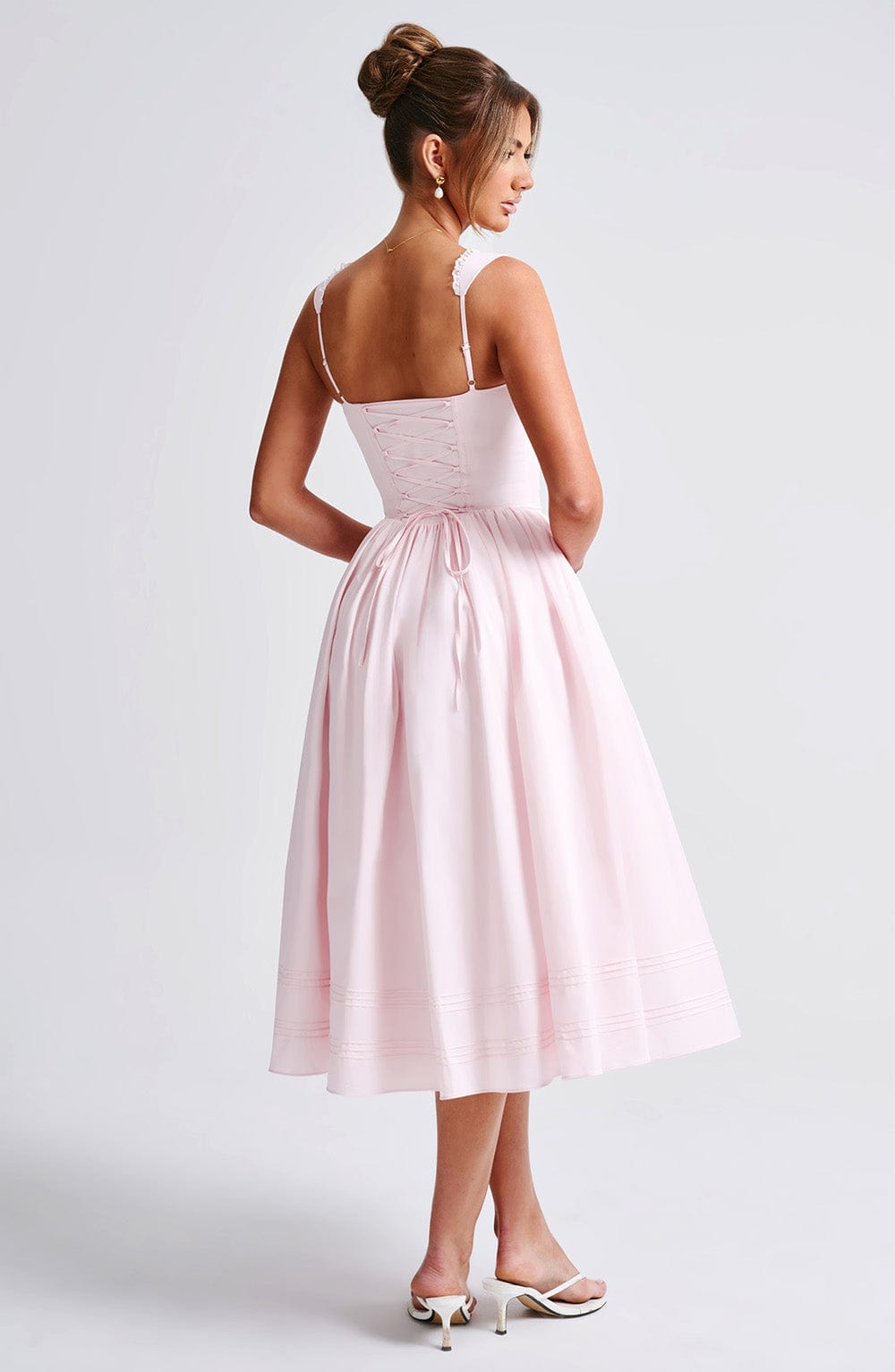 Marlena Pembe Midi Elbise