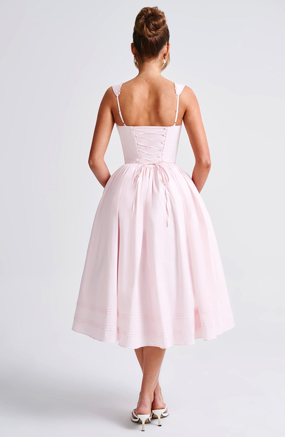 Marlena Pembe Midi Elbise