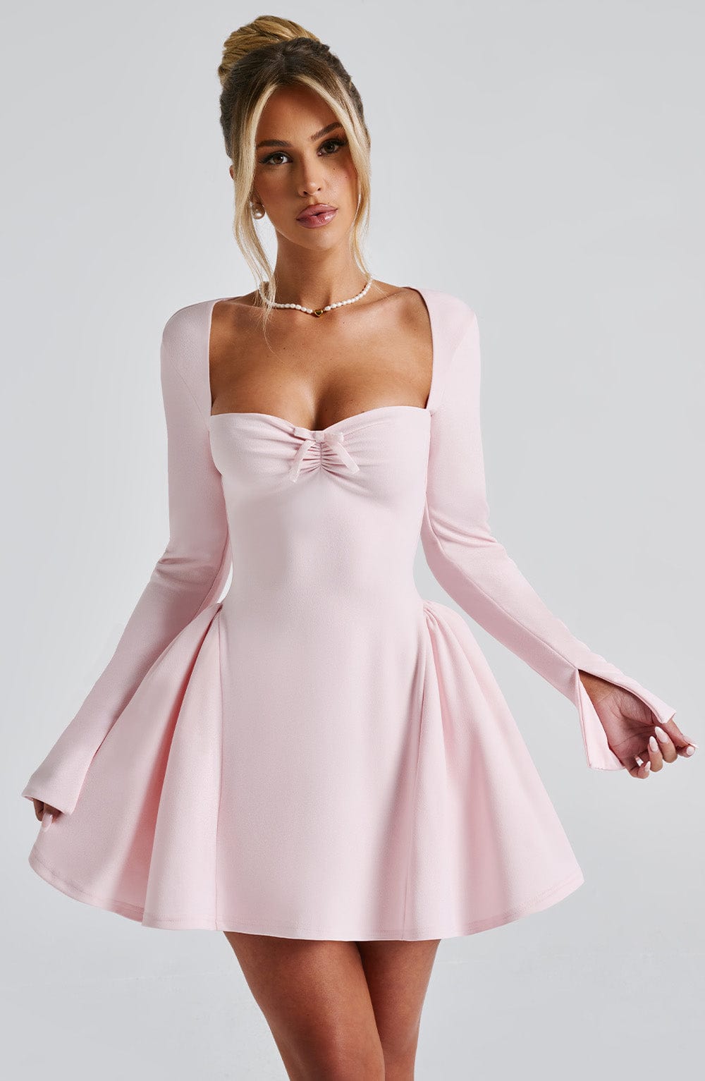 Megan Mini Pembe Elbise