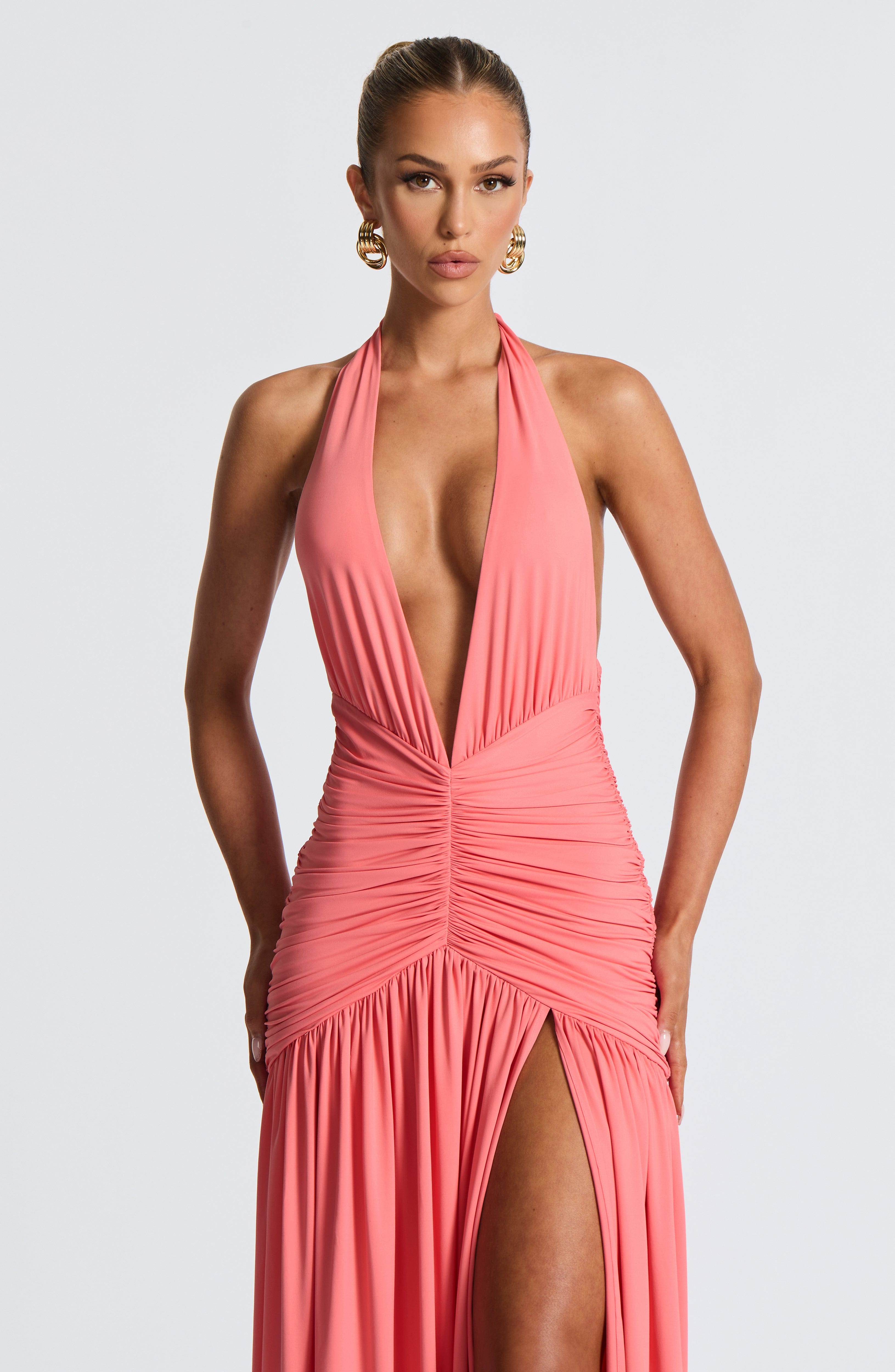 Melania Mercan Pembe Maxi Elbise