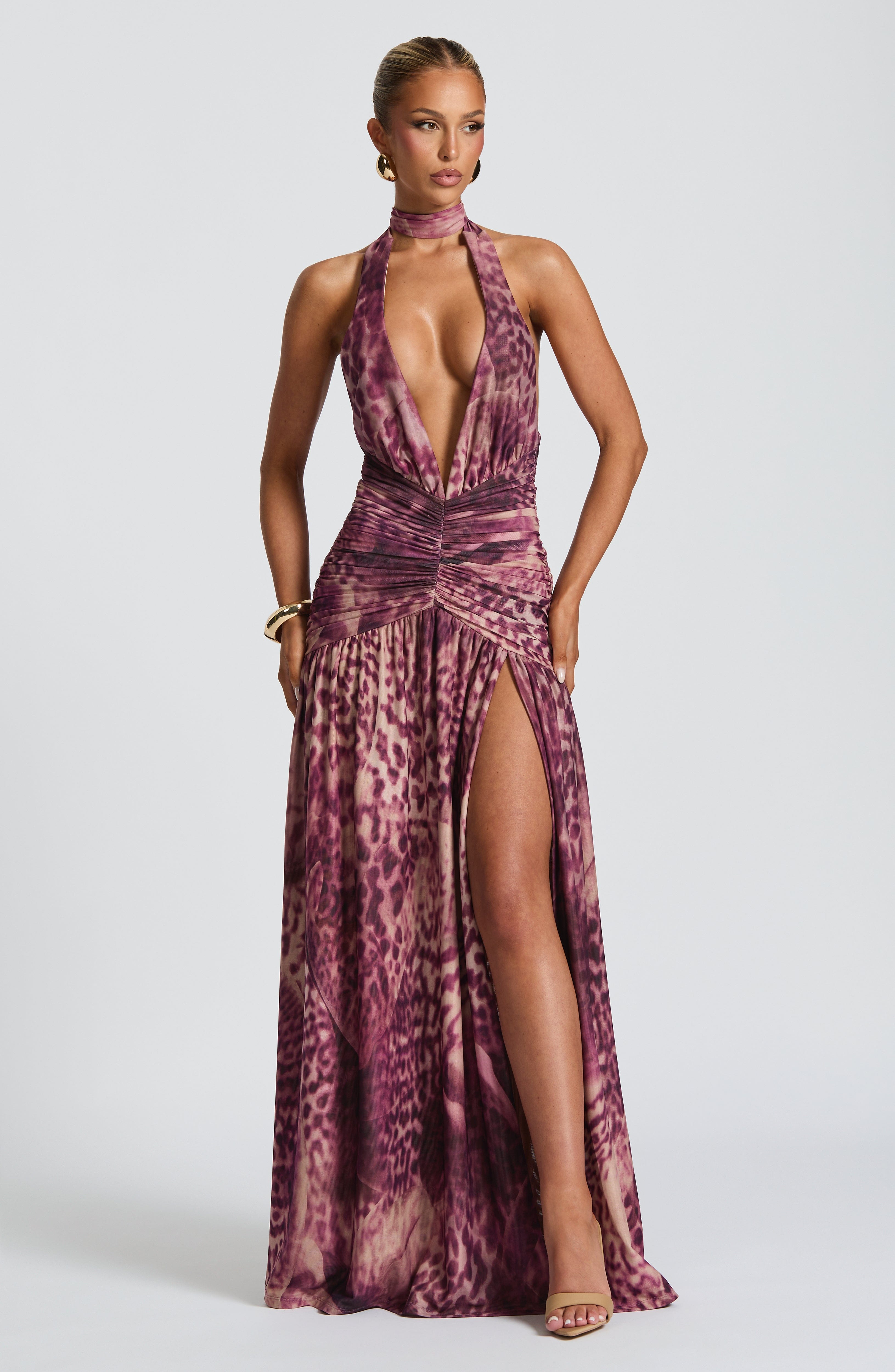 Melania Maxi Pembe Elbise