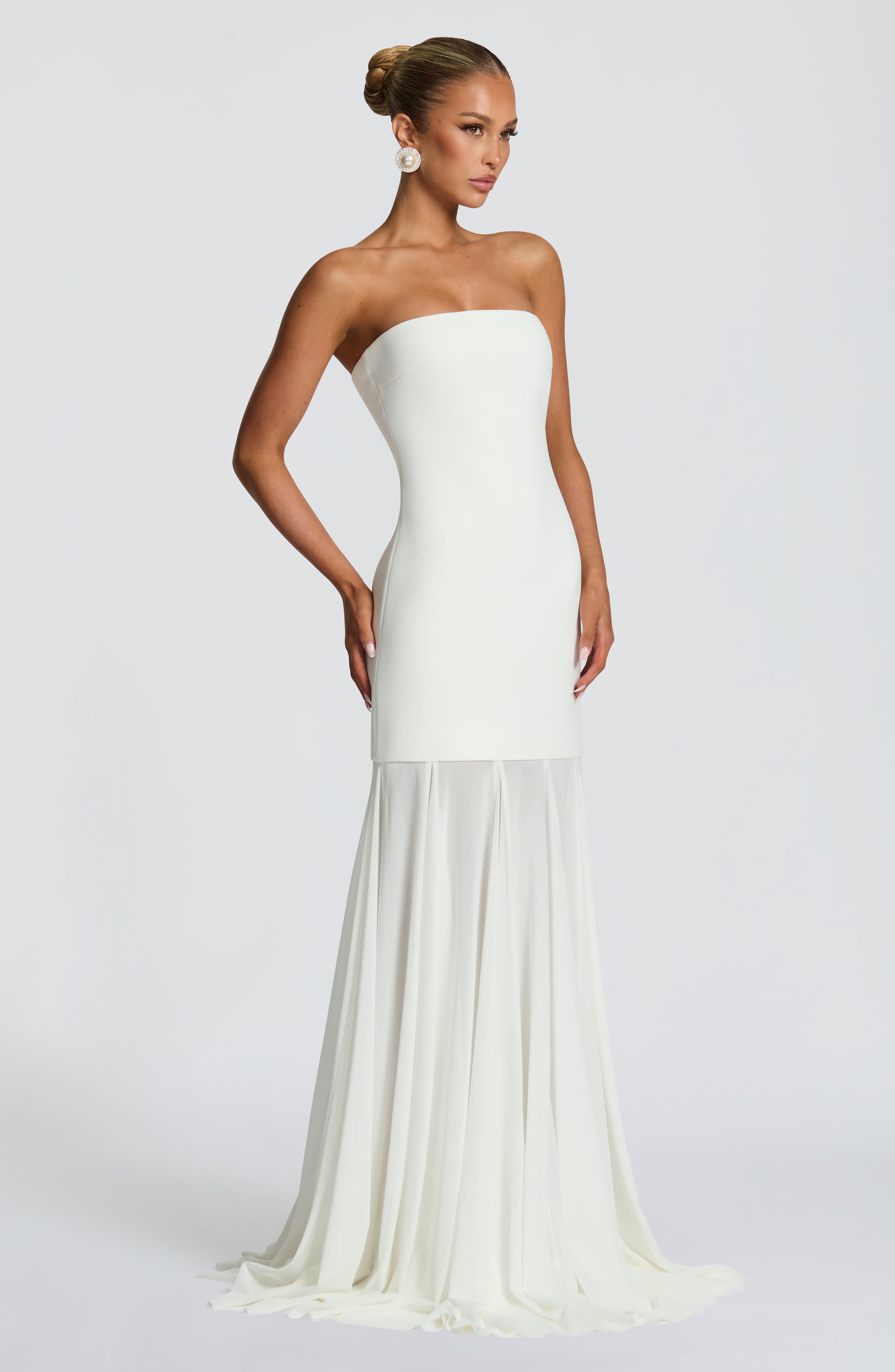 Merritt Ekru Maxi Elbise