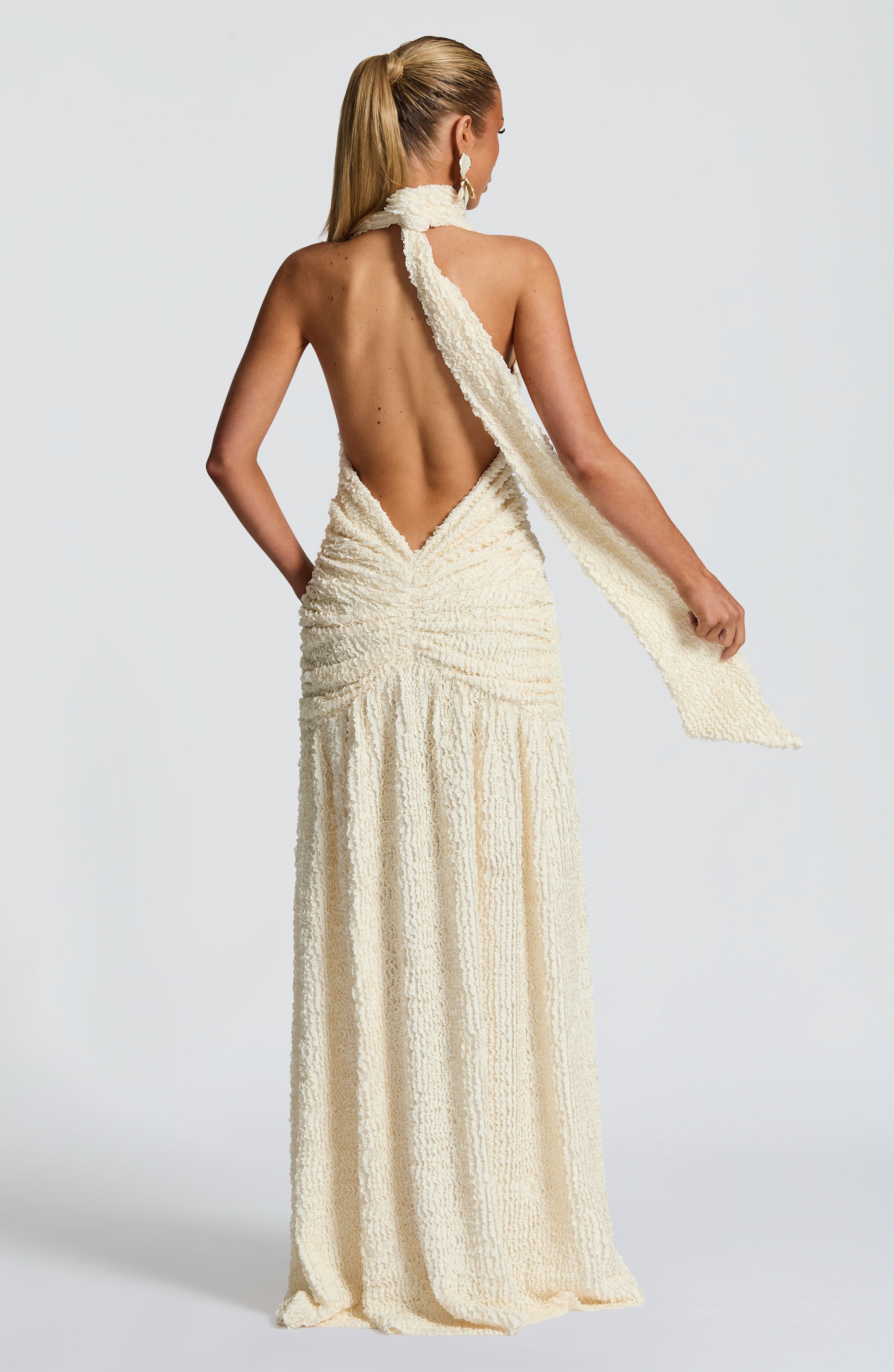 Minerva Maxi Krem Elbise