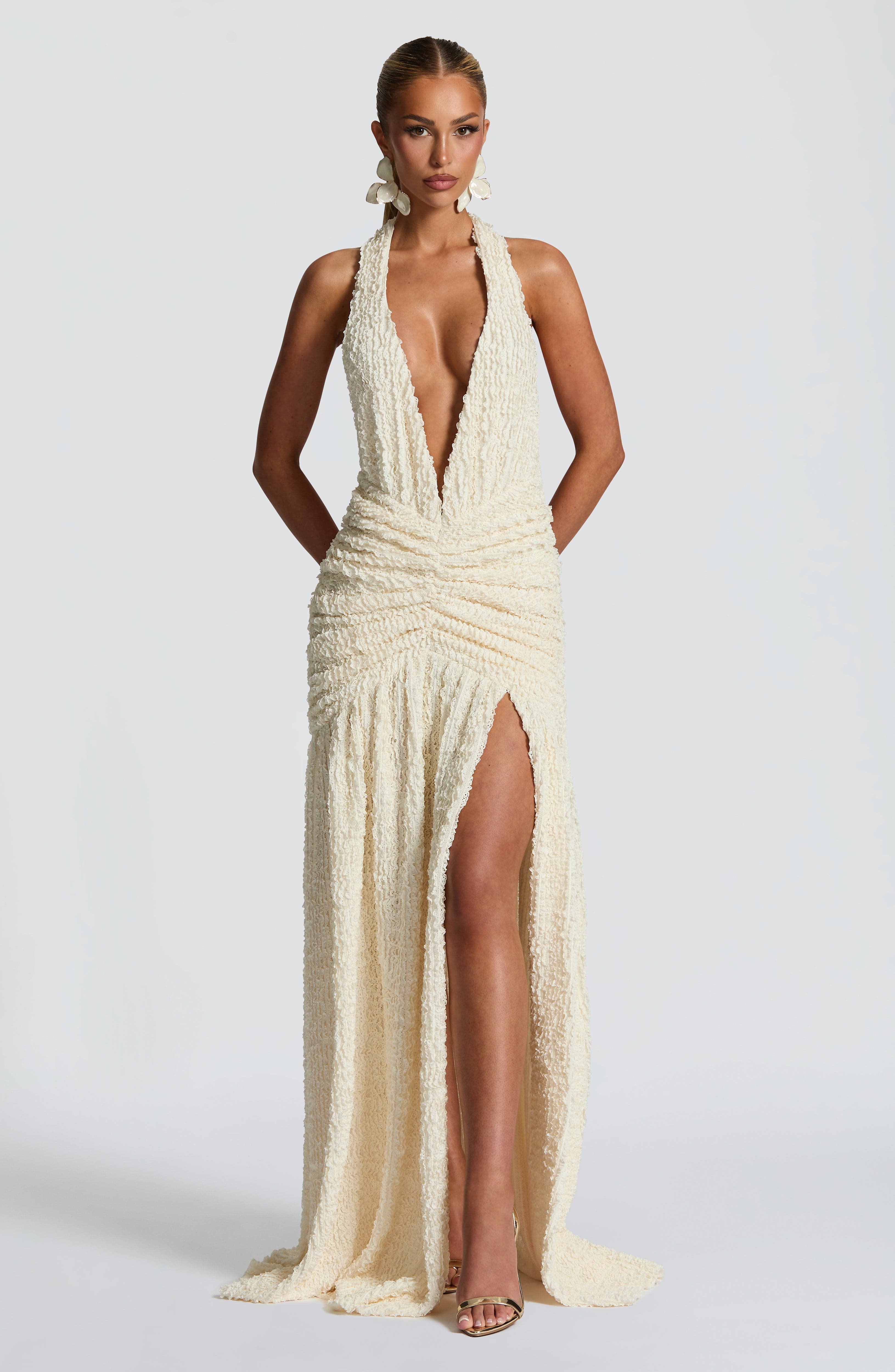 Minerva Maxi Krem Elbise
