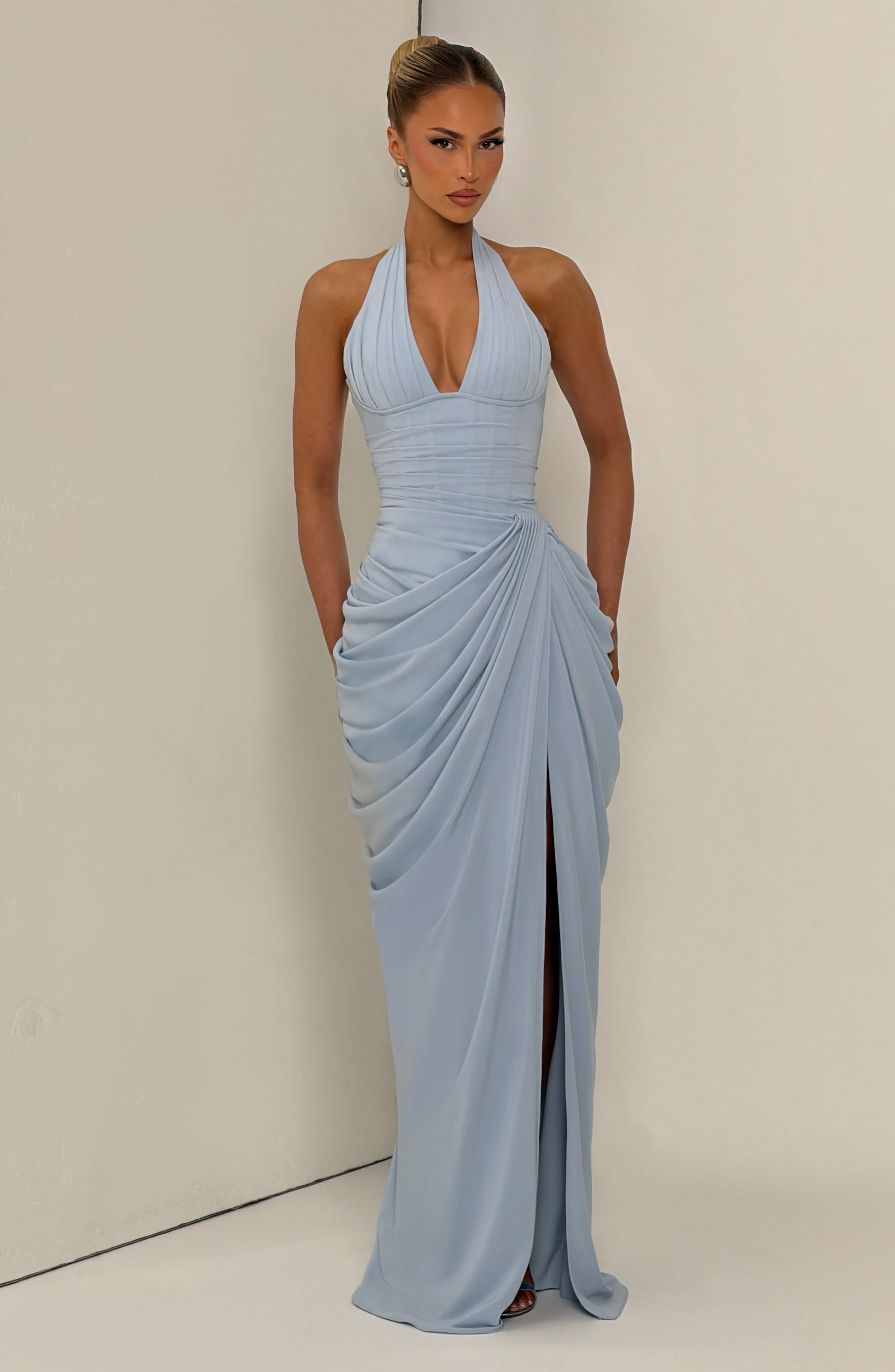 Buz Mavisi Minette Maxi Elbise