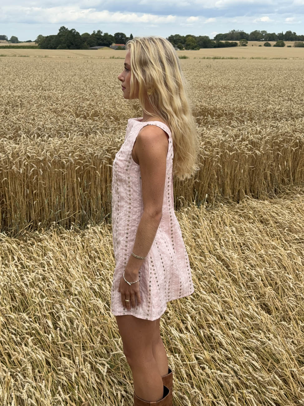Tassy Mini Elbise - Açık Pembe
