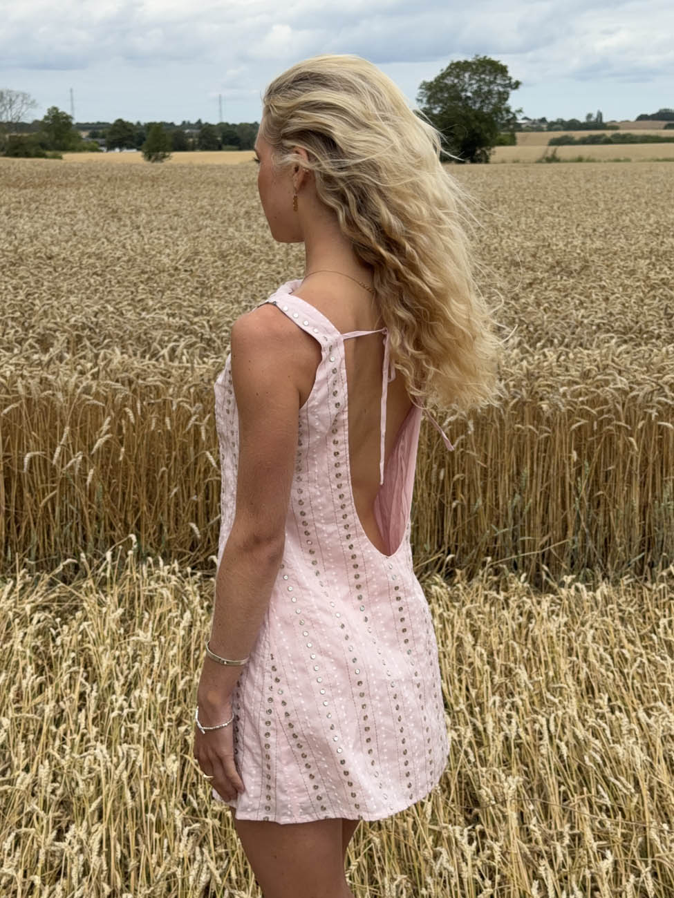 Tassy Mini Elbise - Açık Pembe