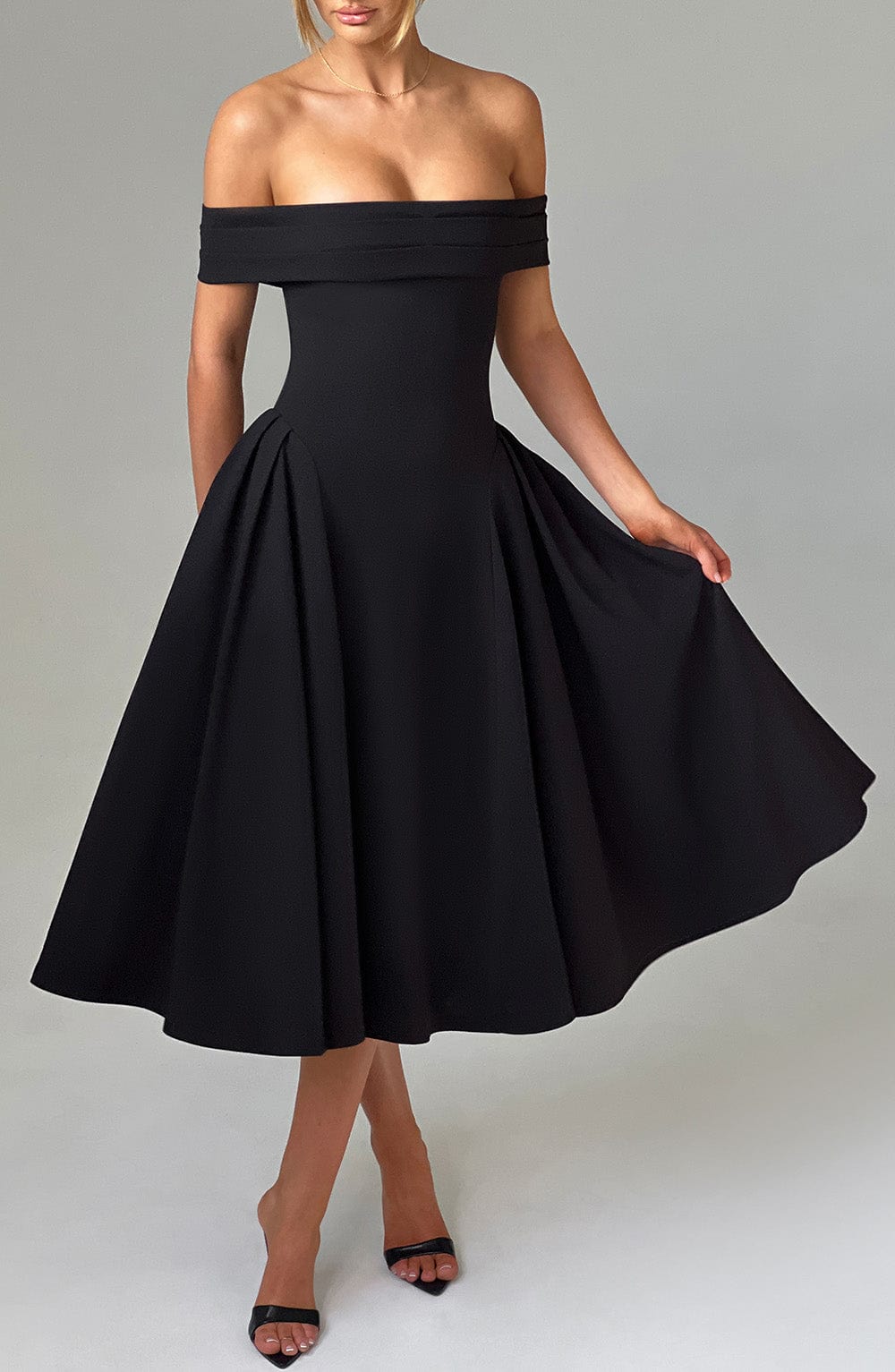 Miranda Midi Siyah Elbise