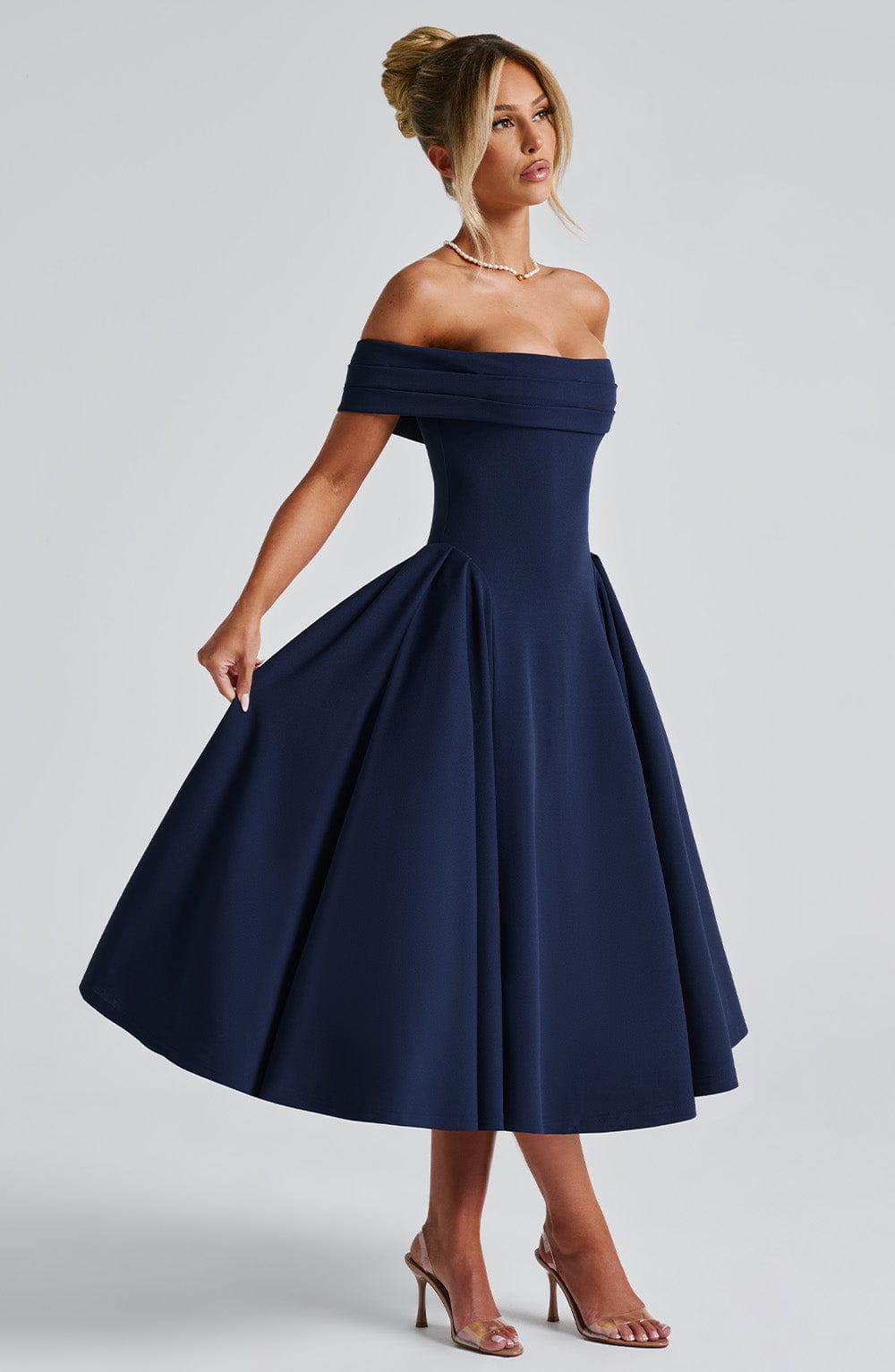 Lacivert Miranda Midi Elbise