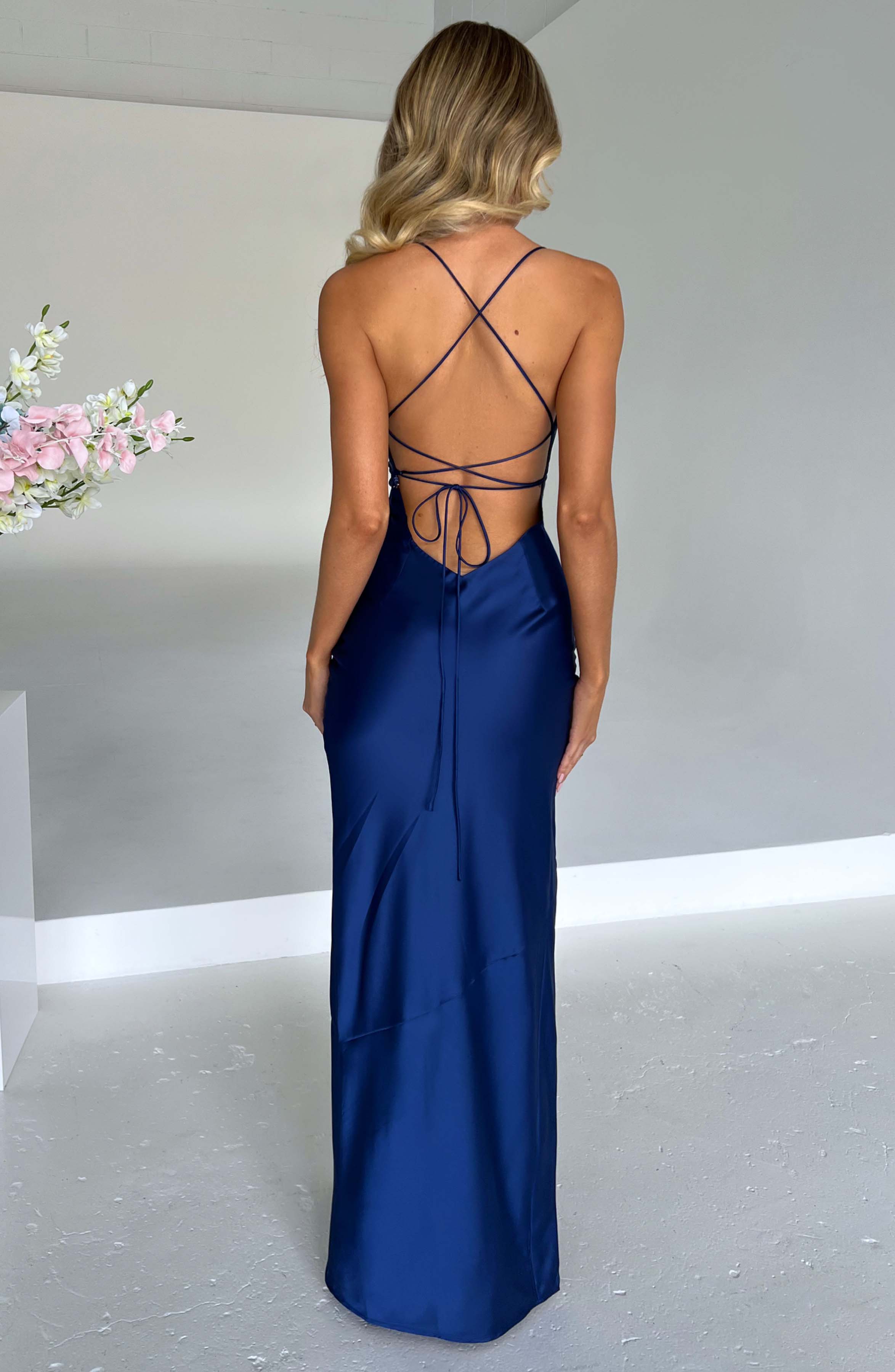 Misha Lacivert Maxi Elbise