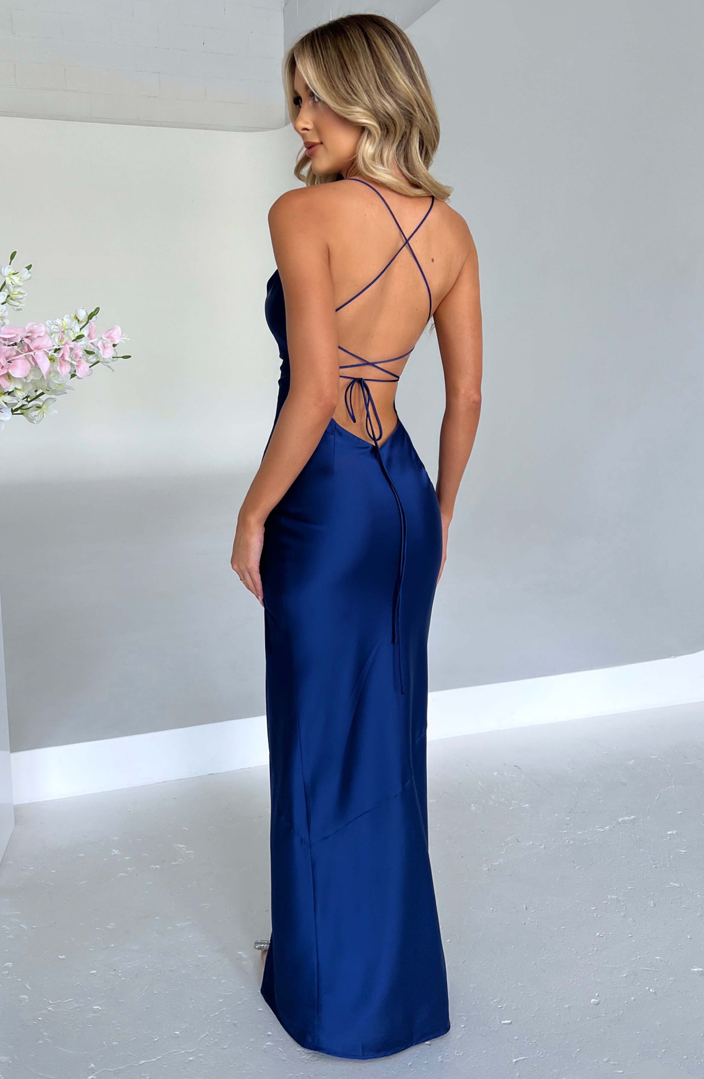 Misha Lacivert Maxi Elbise