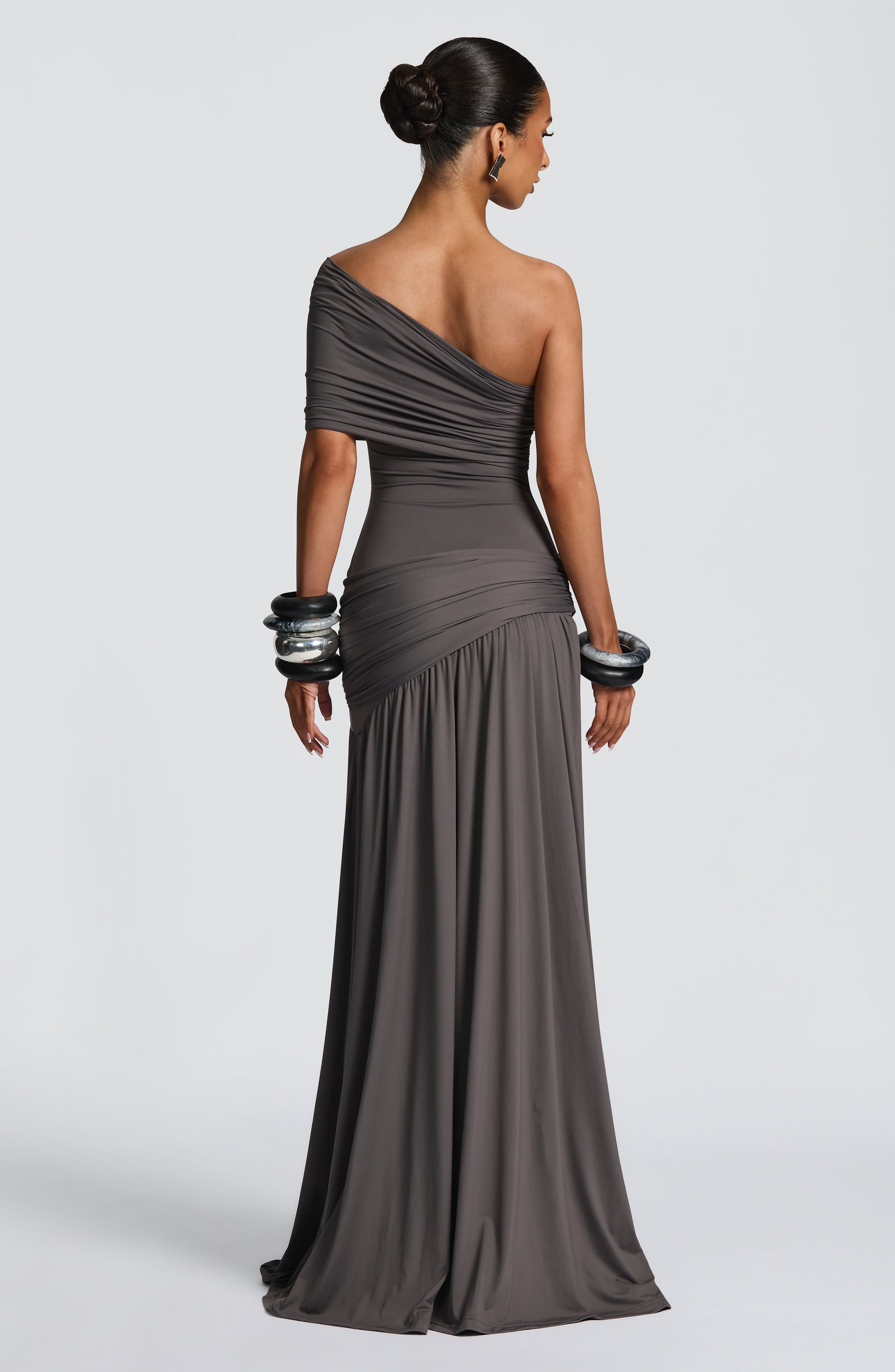 Monica Maxi Antrasit Elbise