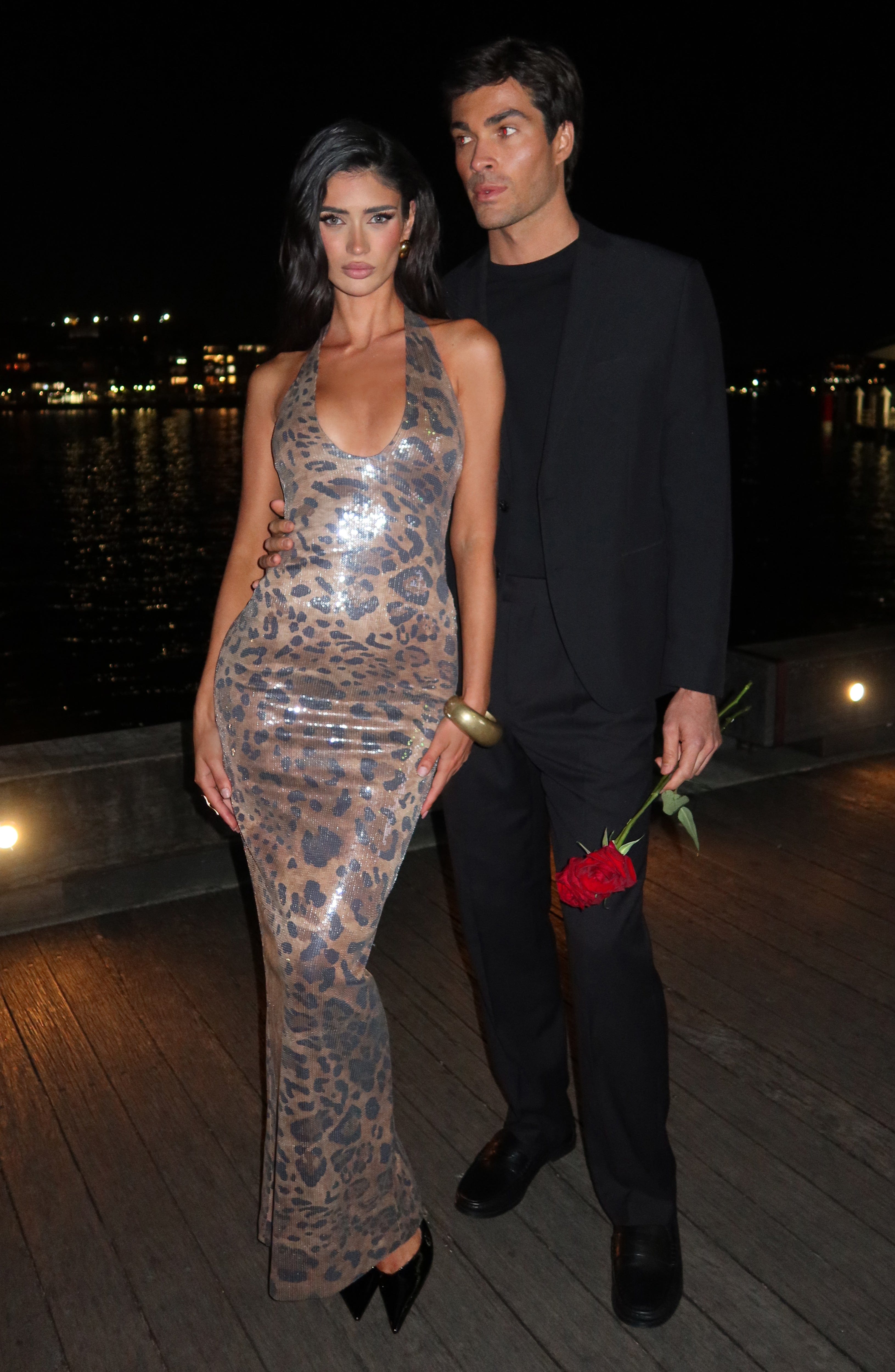 Leopar Desenli Morena Maxi Elbise