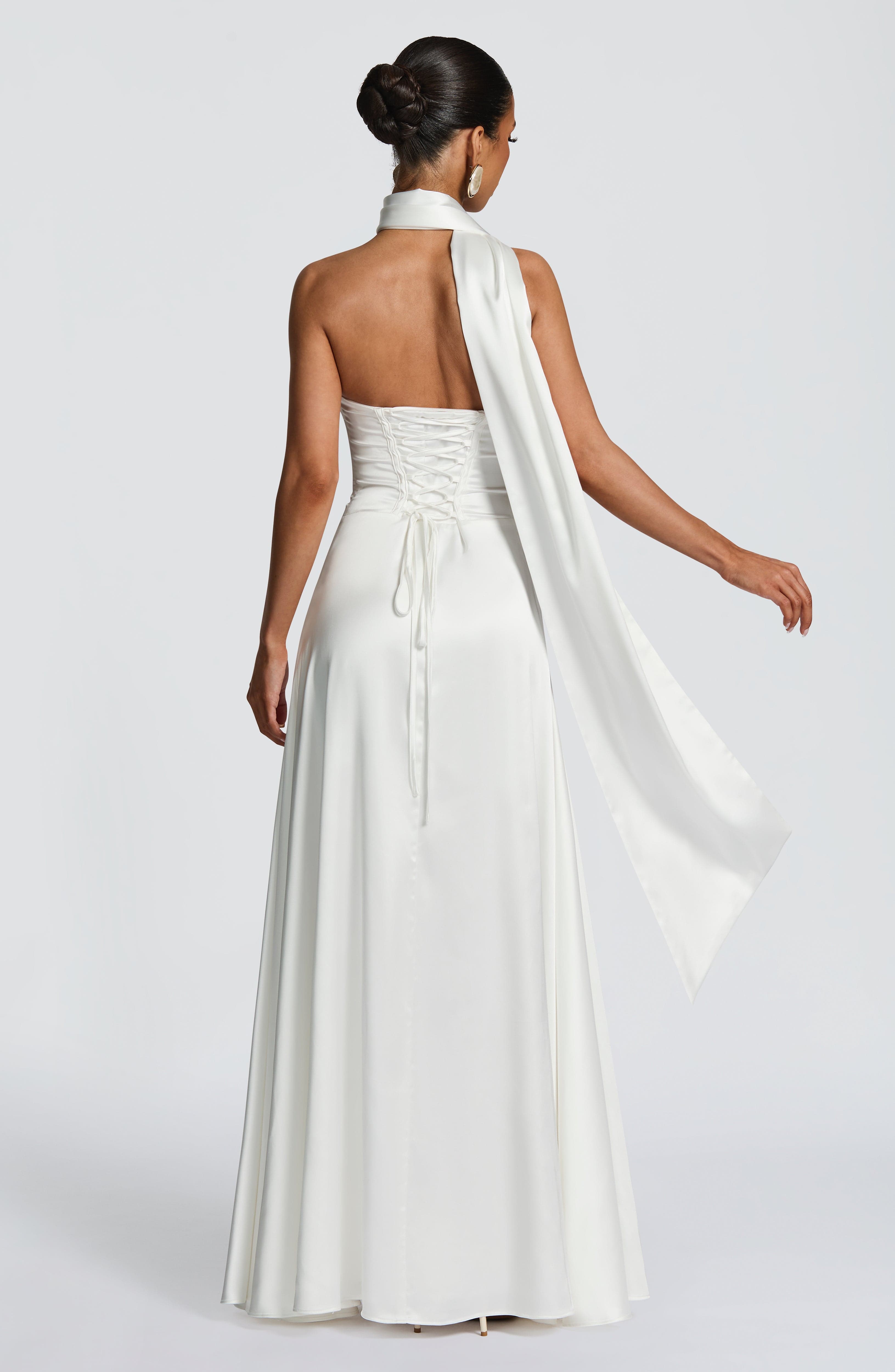 Morven Ekru Maxi Elbise