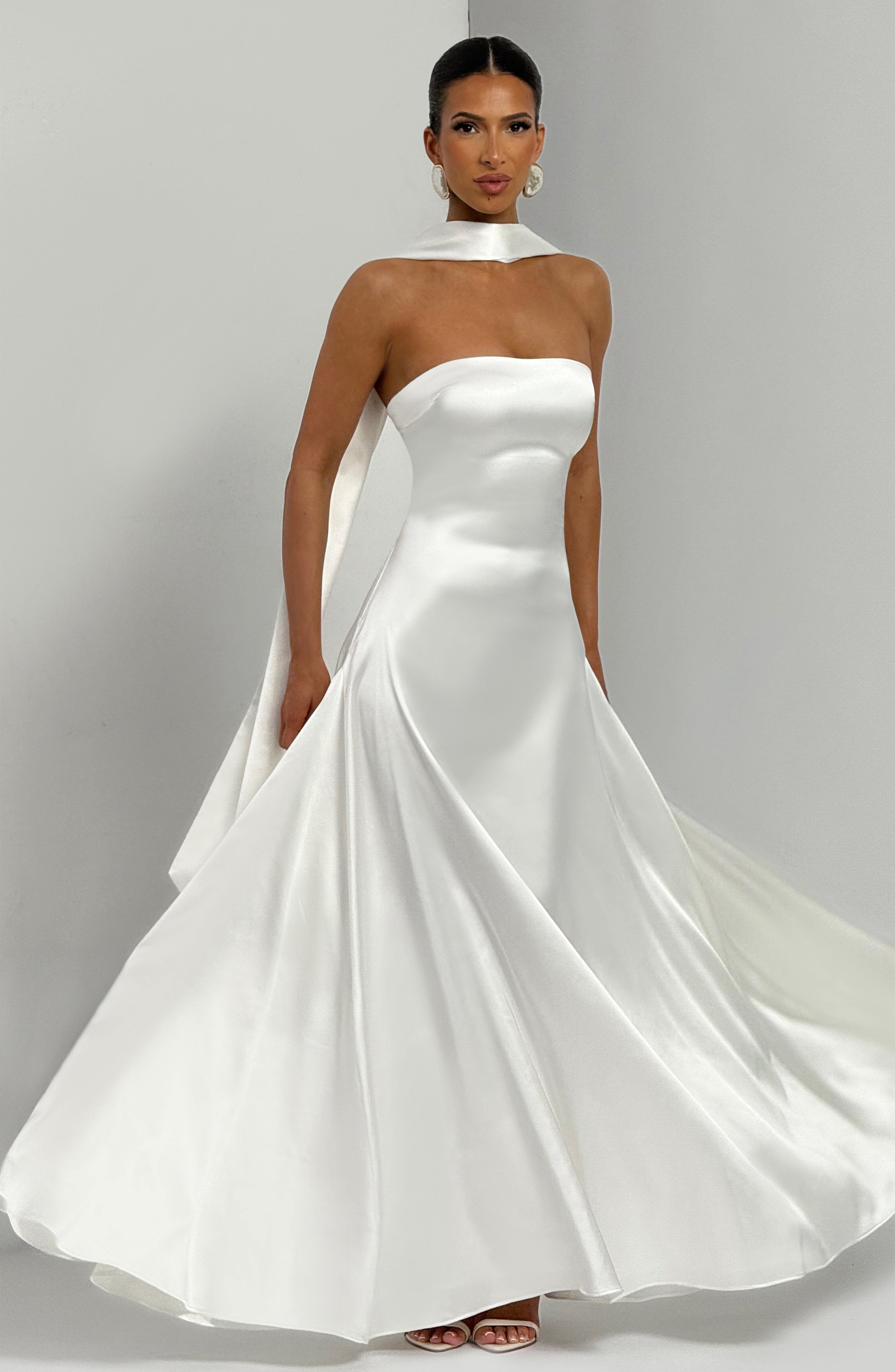 Morven Ekru Maxi Elbise