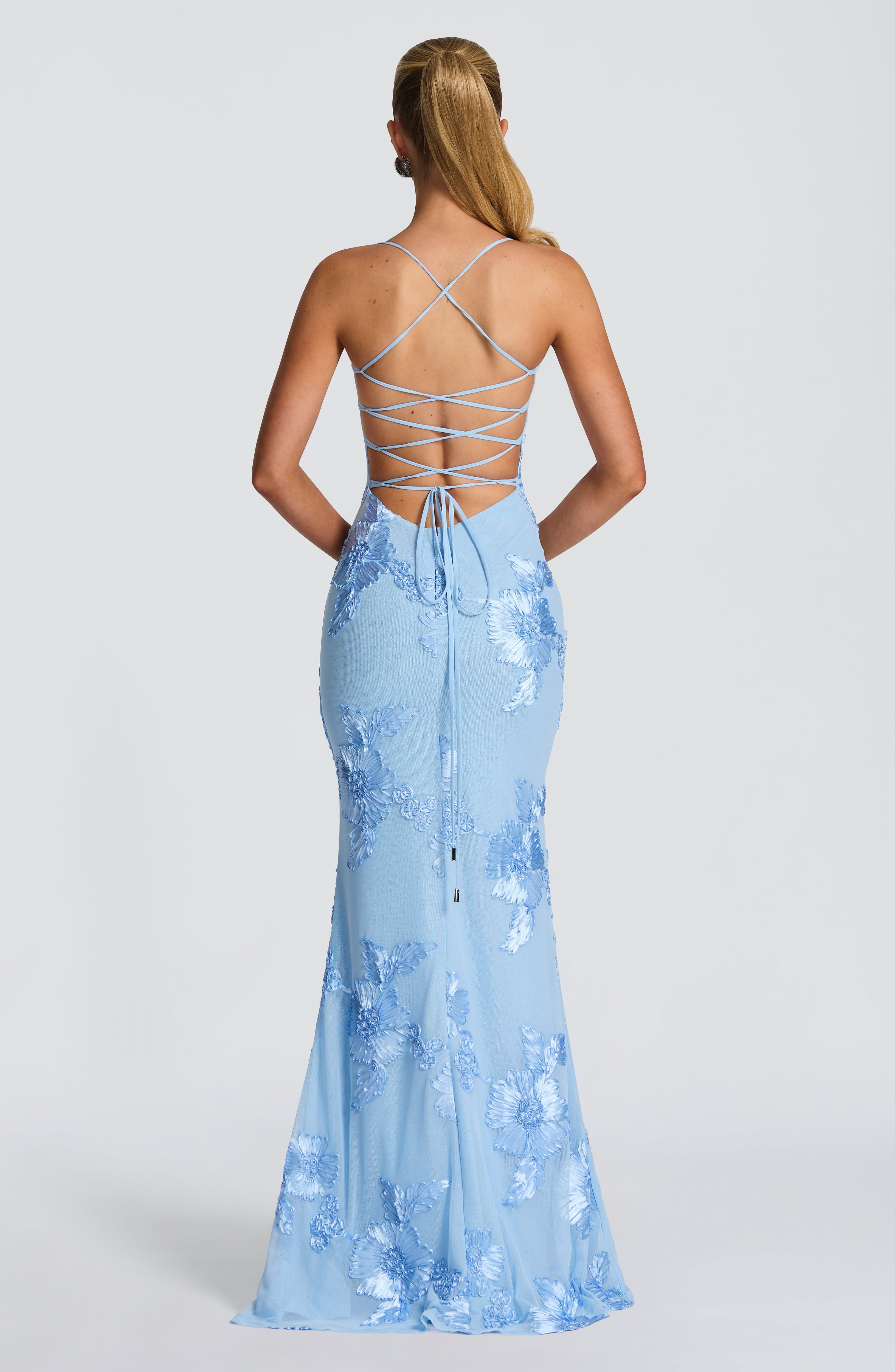 Nefertiti Maxi Elbise – Buz Mavisi