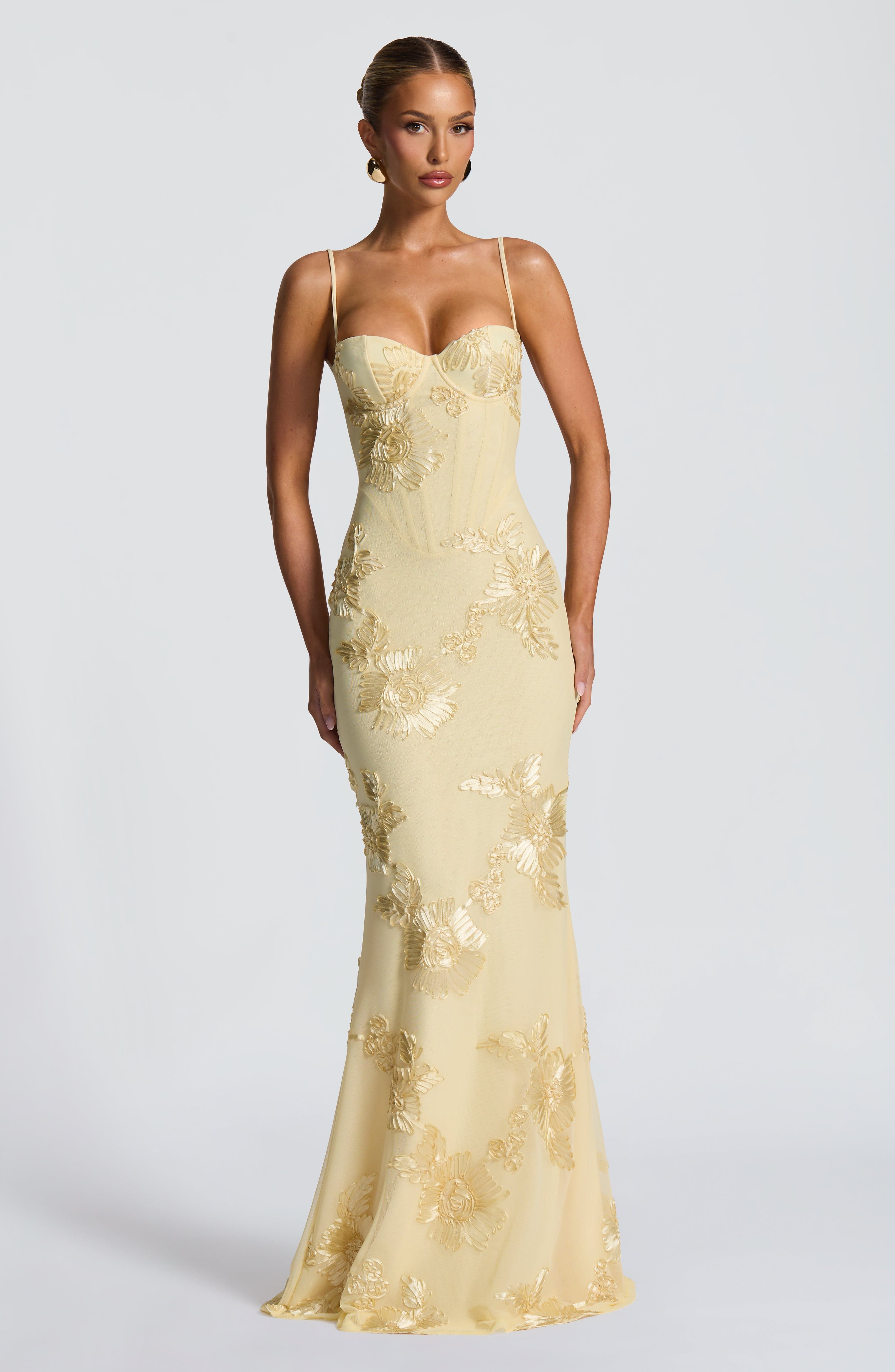 Nefertiti Limon Maxi Elbise