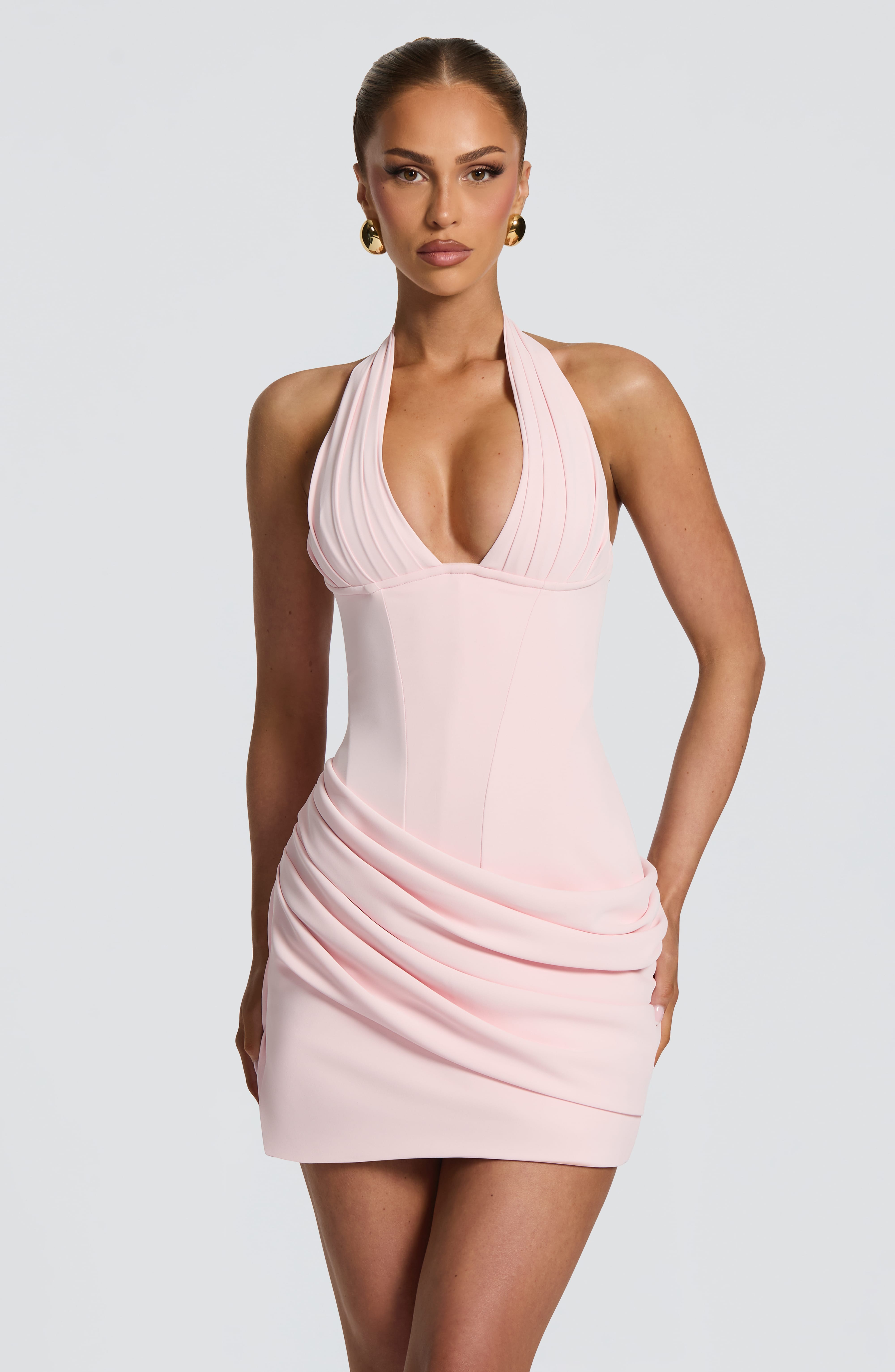 Nehemia Mini Pembe Elbise