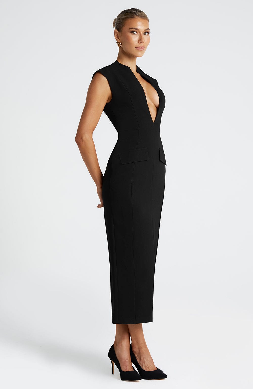 Nellie Midi Siyah Elbise
