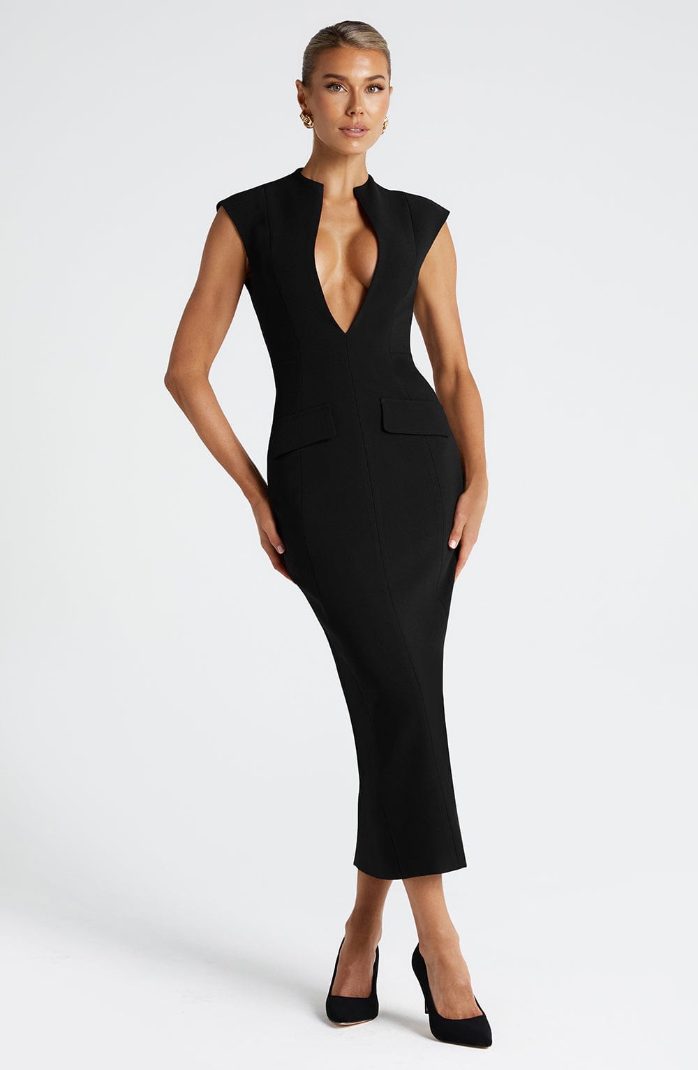Nellie Midi Siyah Elbise