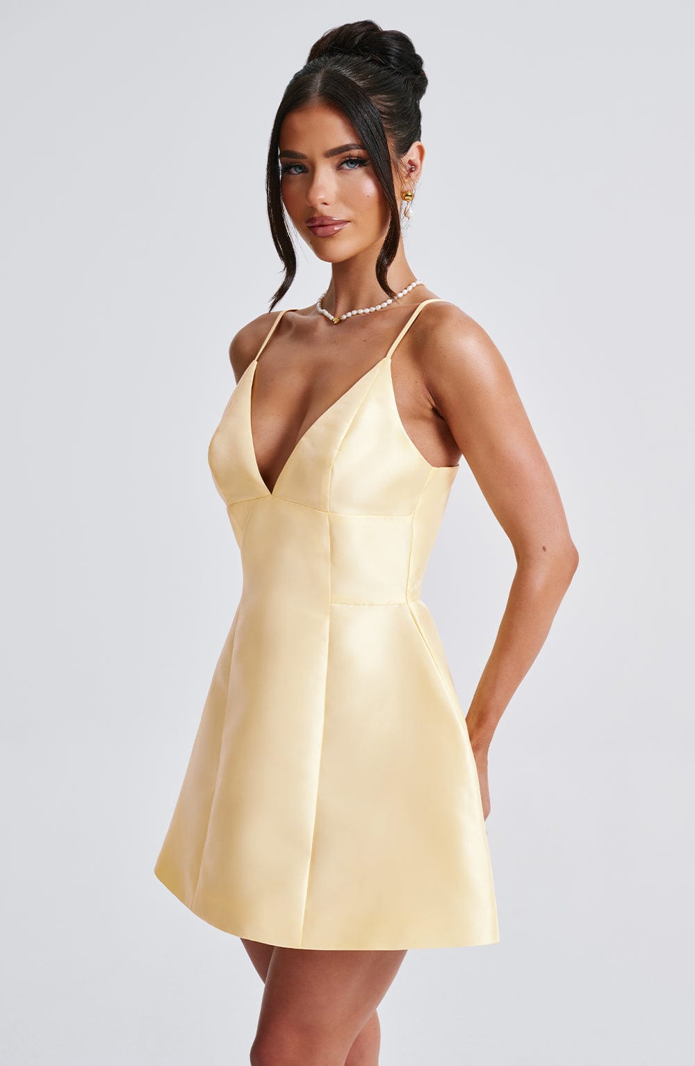 Nicole Mini Limon Sarısı Elbise
