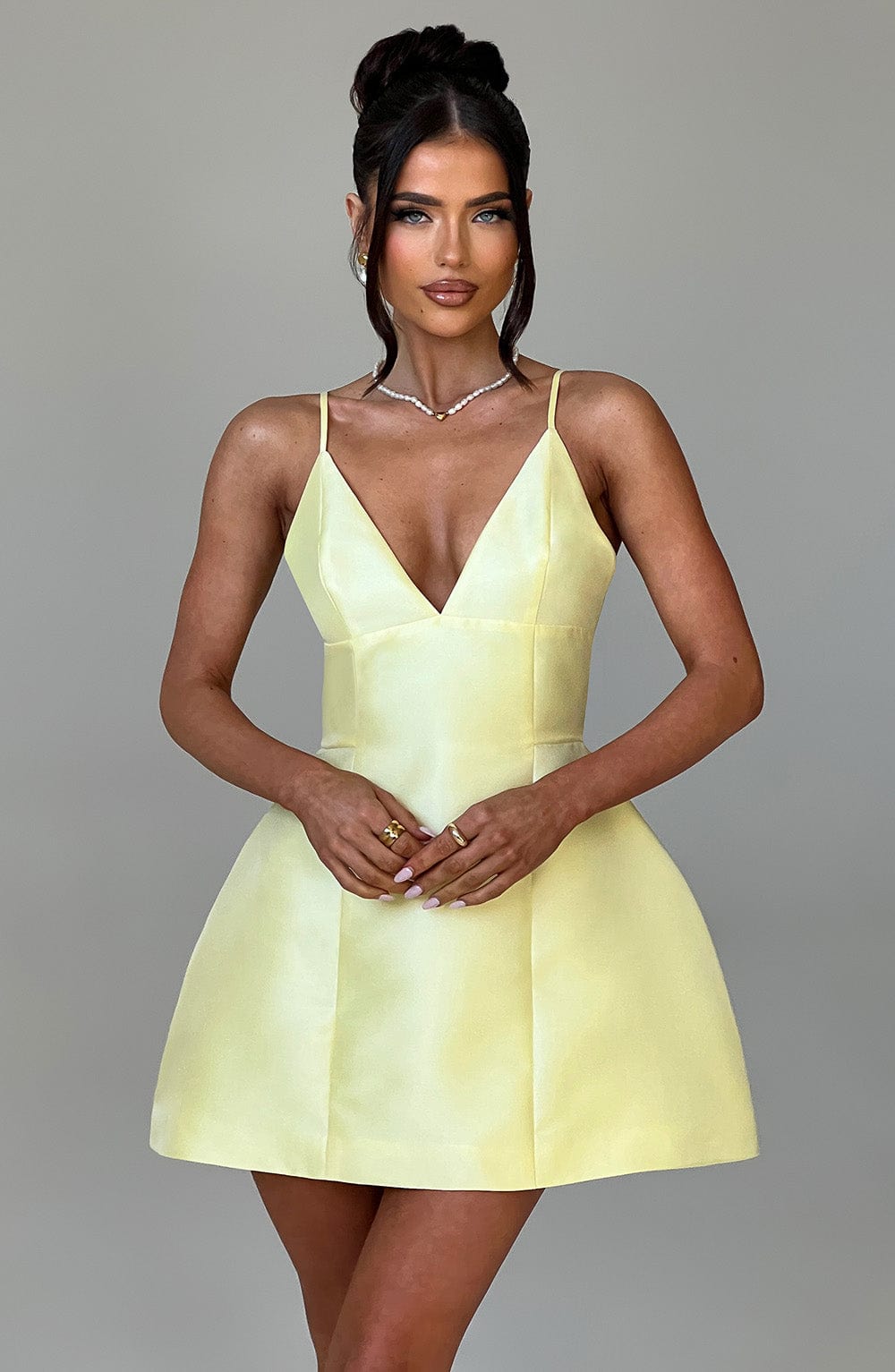 Nicole Mini Limon Sarısı Elbise