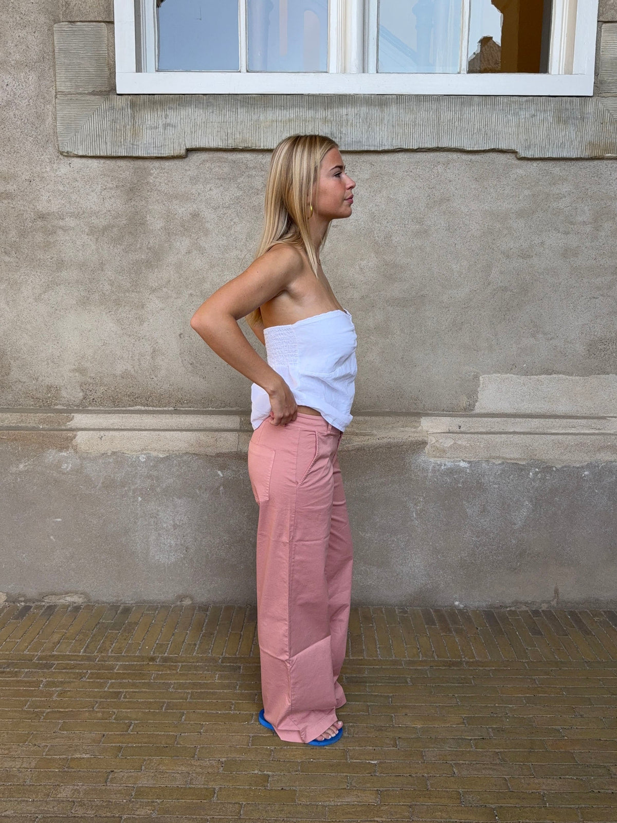 Kadın Pembe Oversized Pantolon