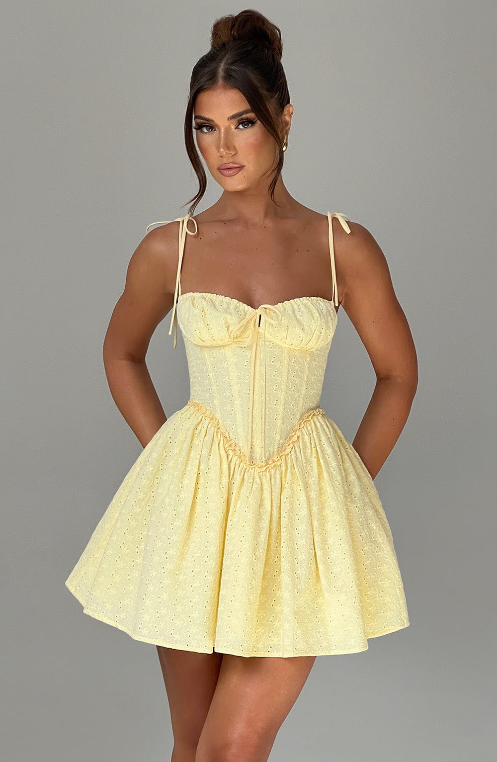 Phoebe Mini Limon Sarısı Elbise