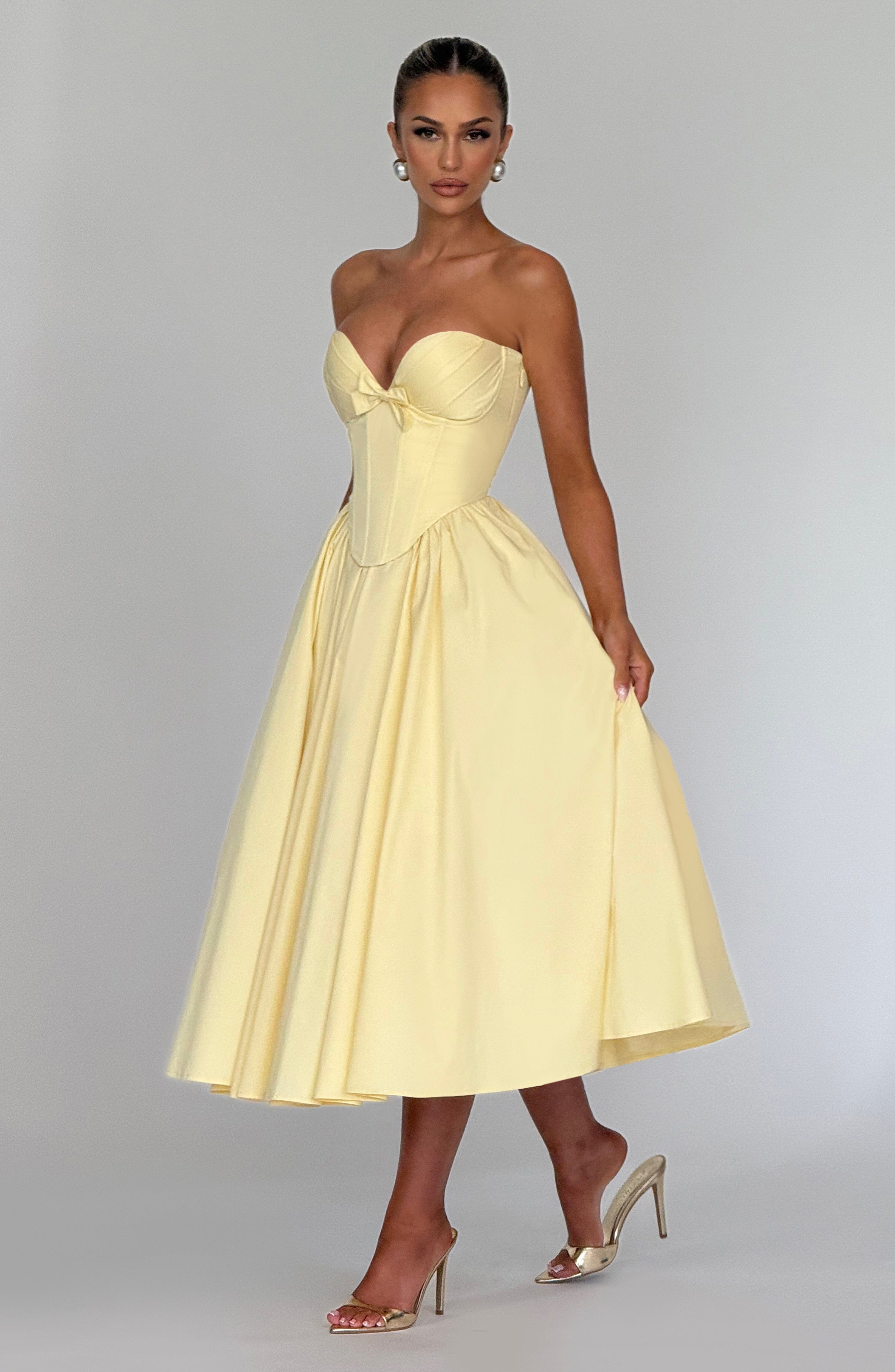 Yazlık Limon Midi Elbise