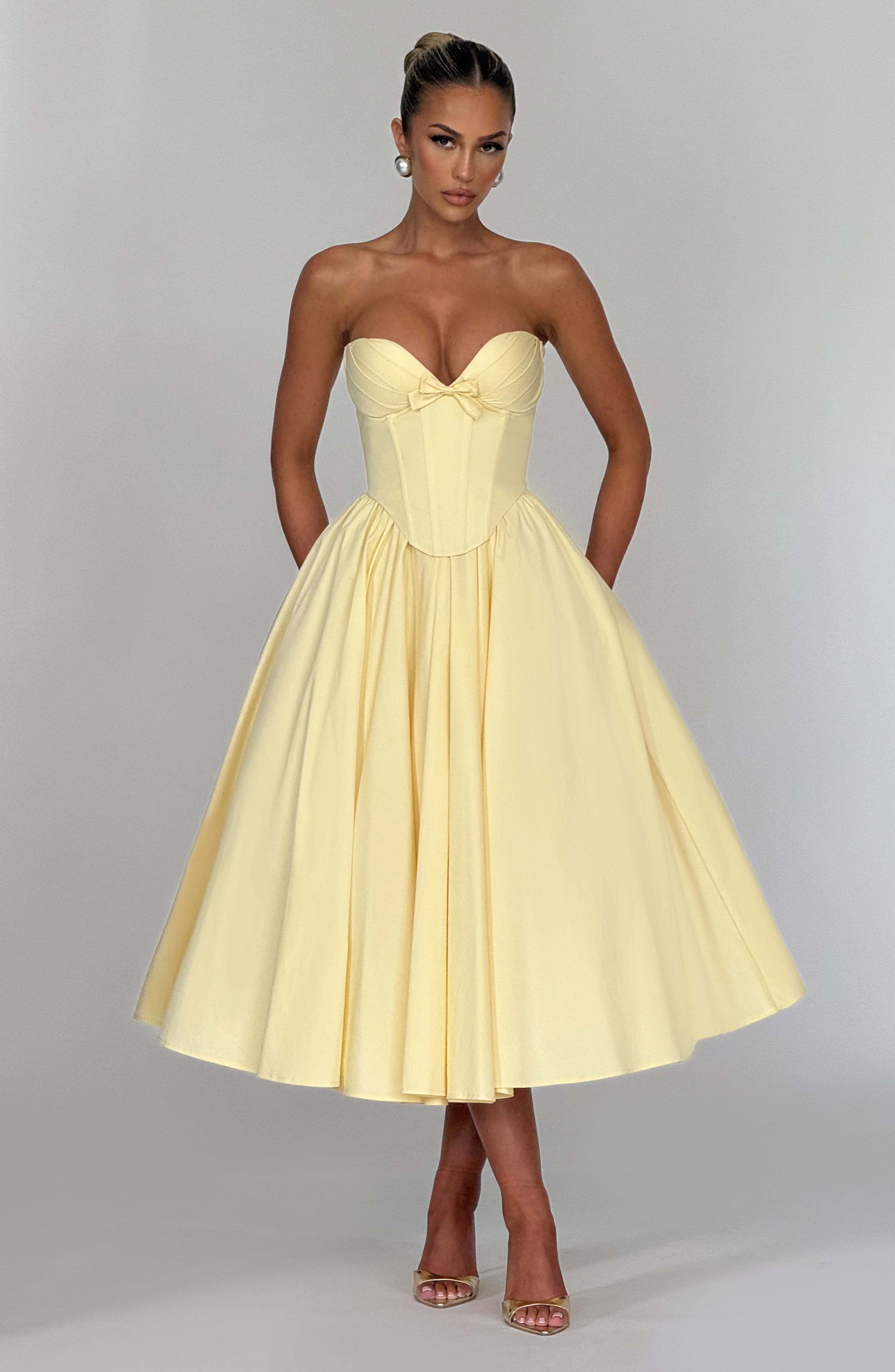 Yazlık Limon Midi Elbise