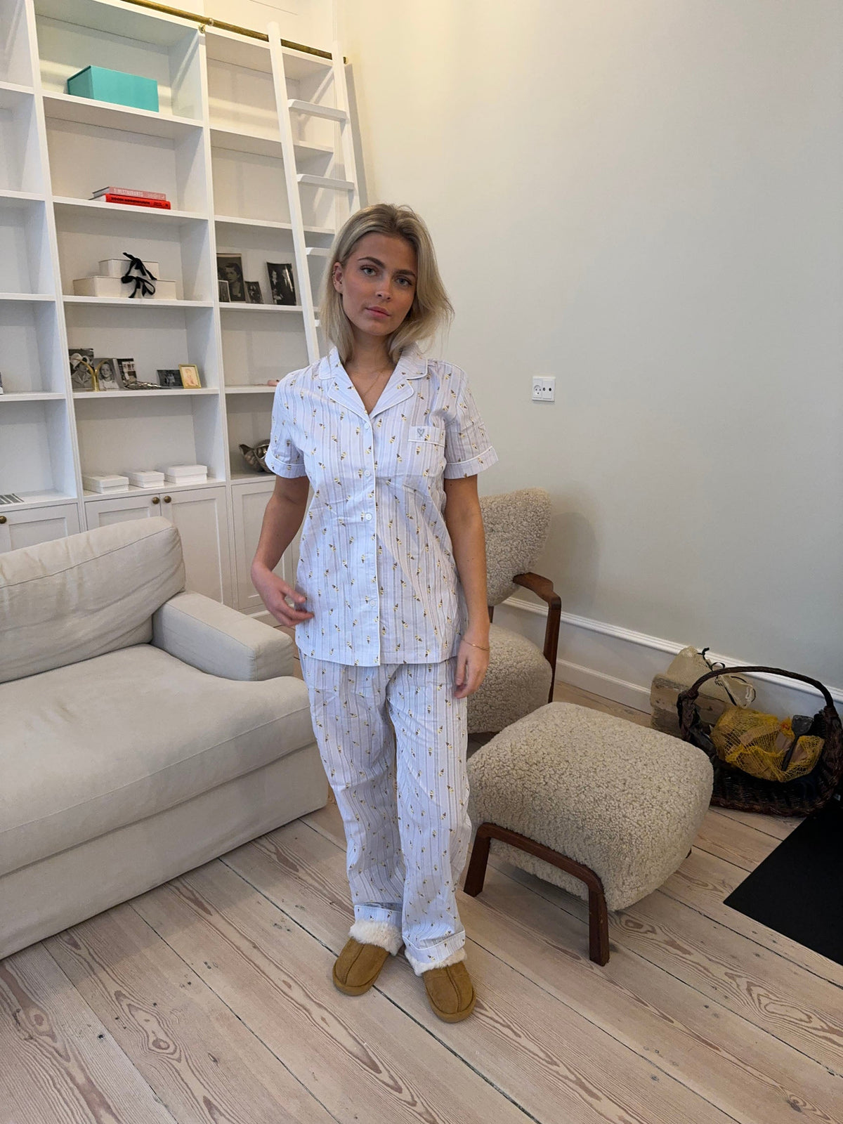 Tinna Dondurma Konili Pijama Seti - Mavi-Beyaz