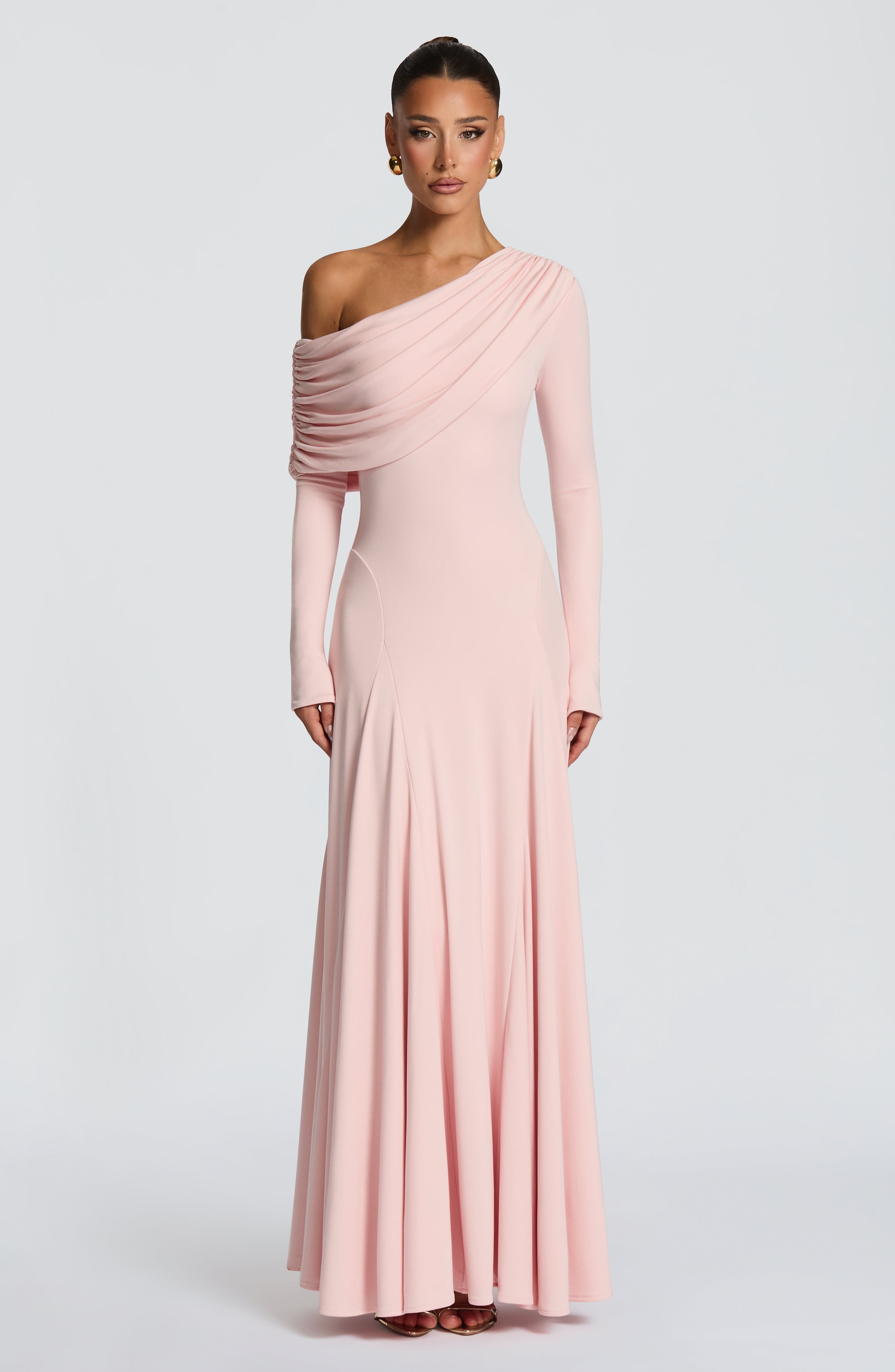 Rafaela Yumuşak Pembe Maxi Elbise