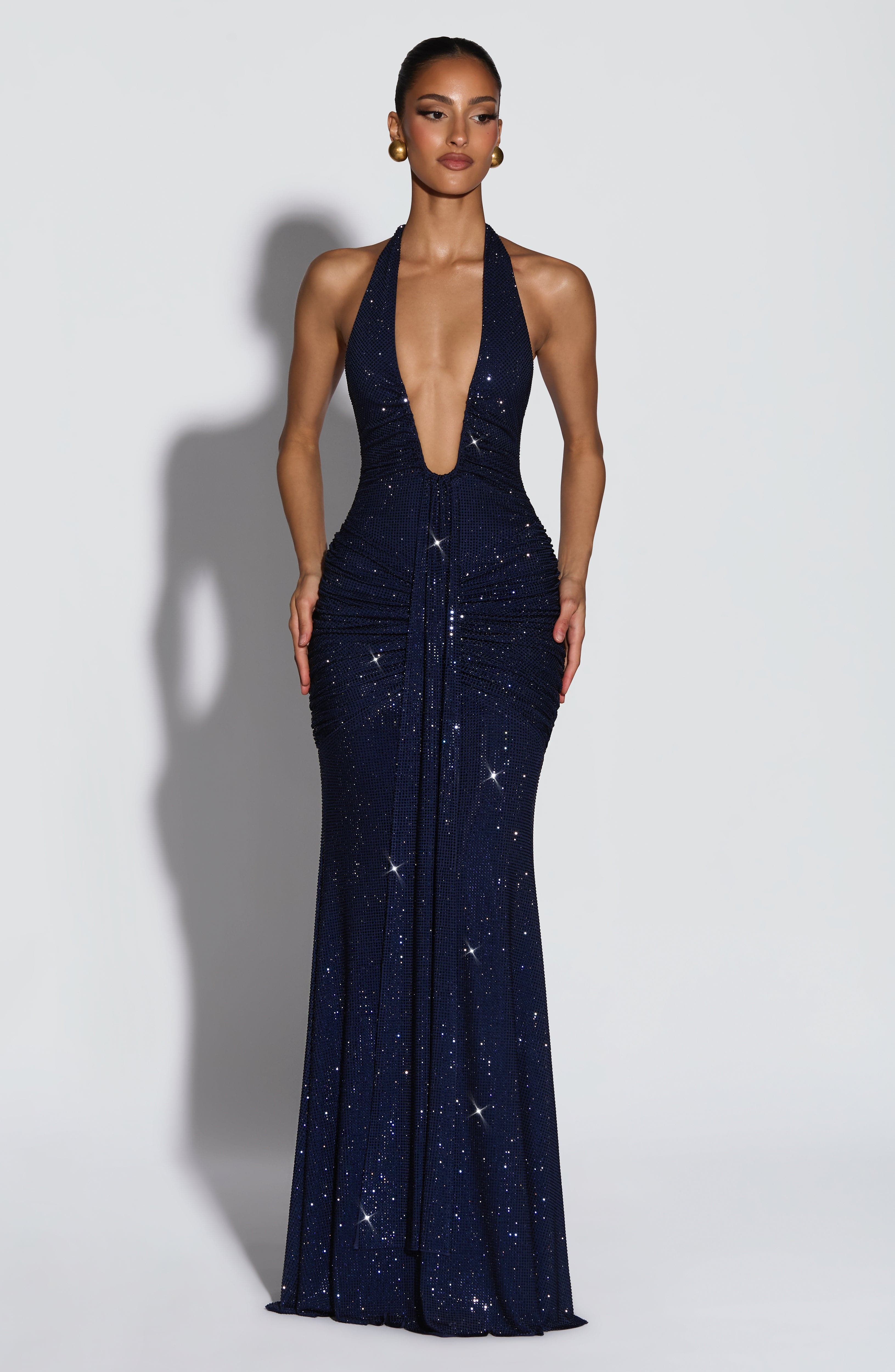 Rosetta Lacivert Maxi Elbise