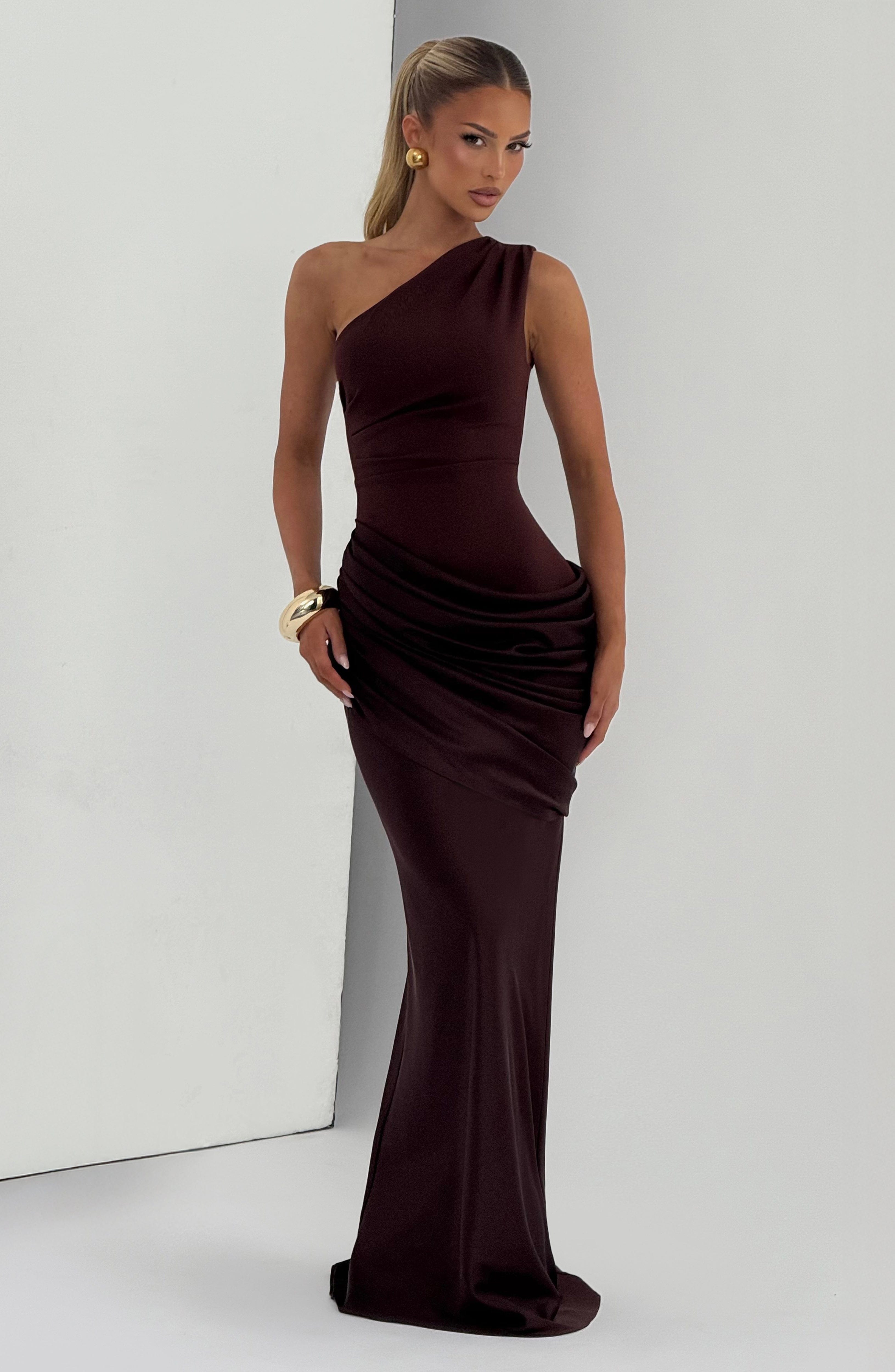 Luella Maxi Elbise - Mürdüm Kahve