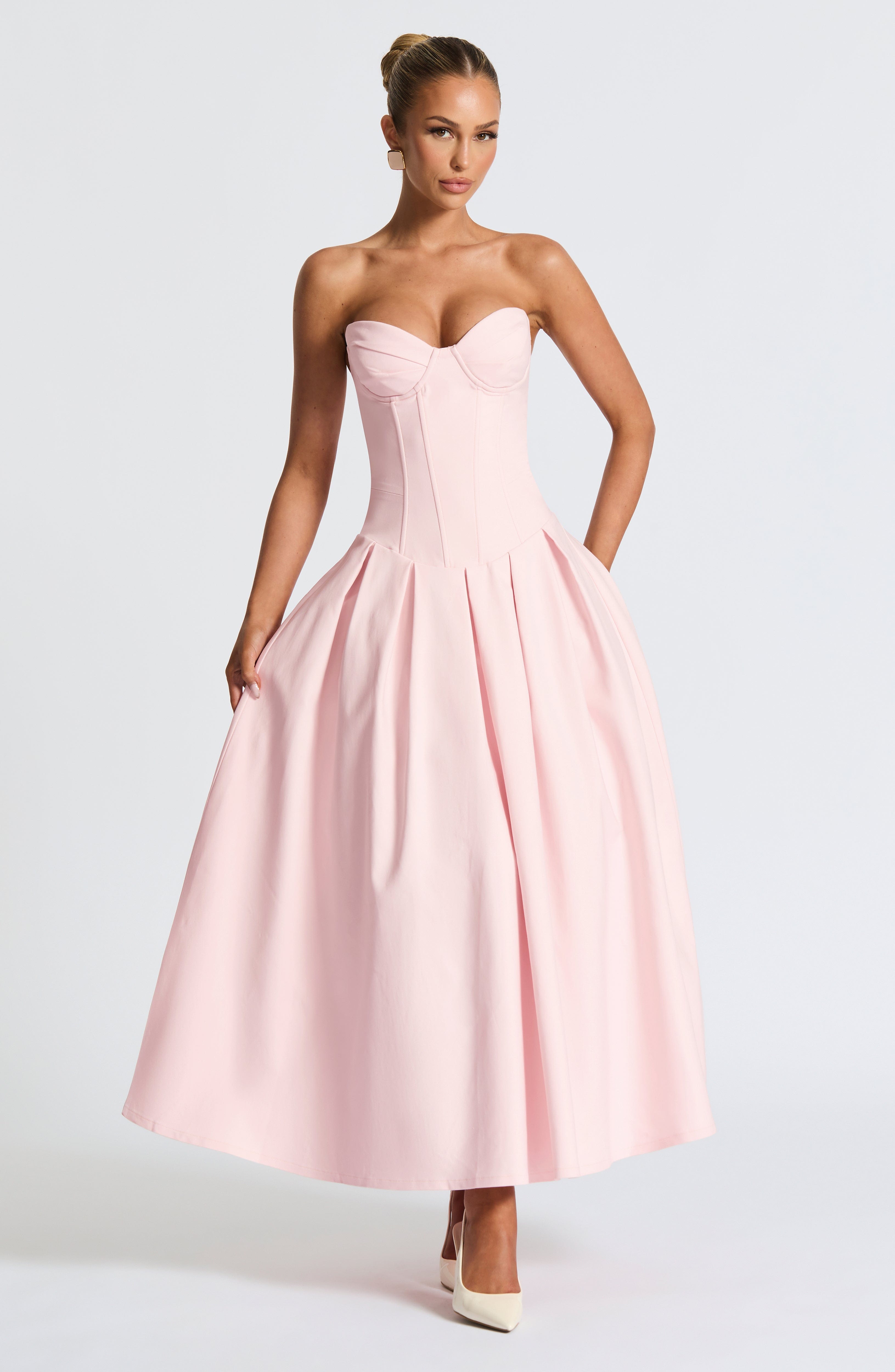 Pembe Midi Elbise