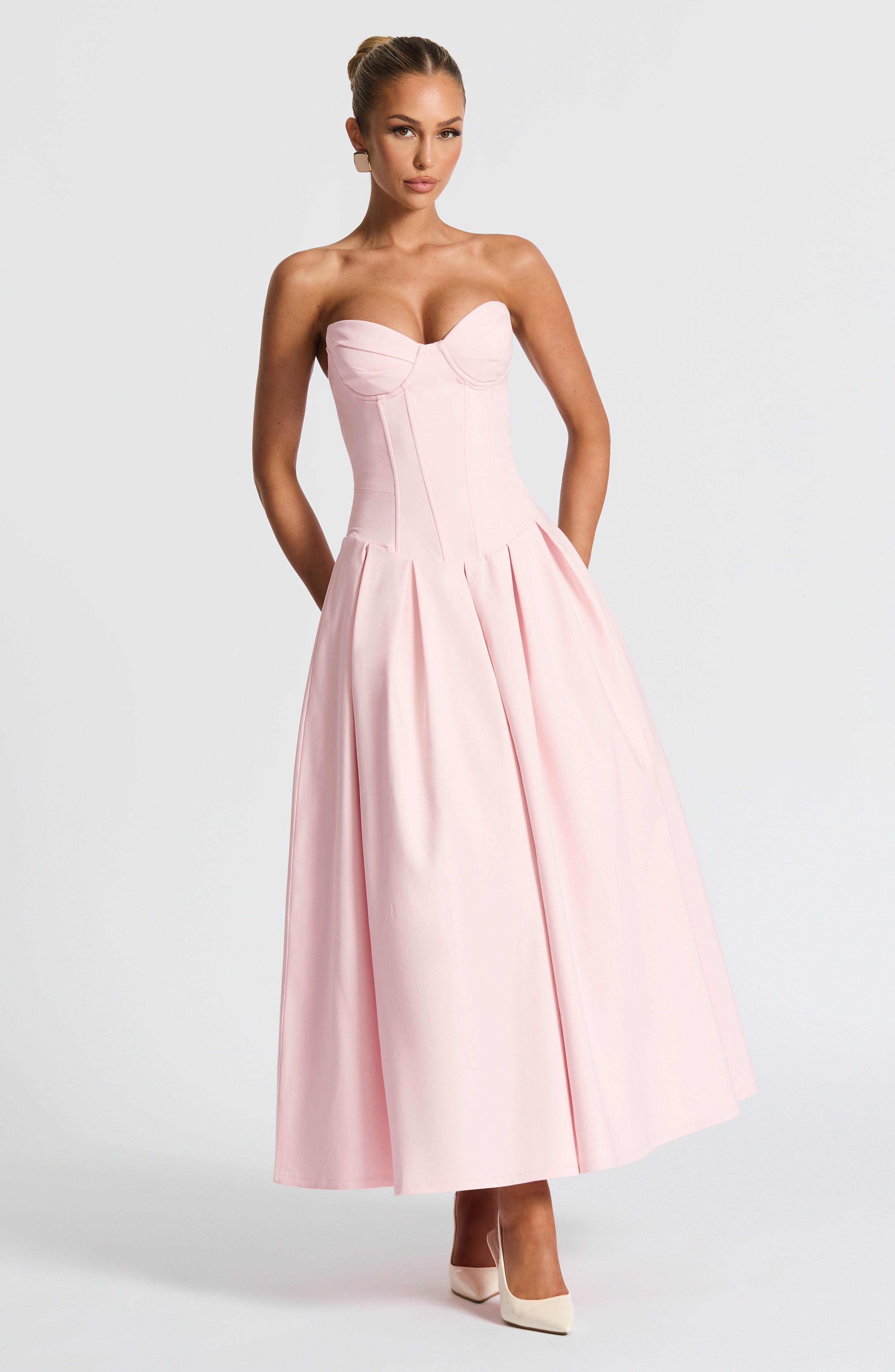 Pembe Midi Elbise